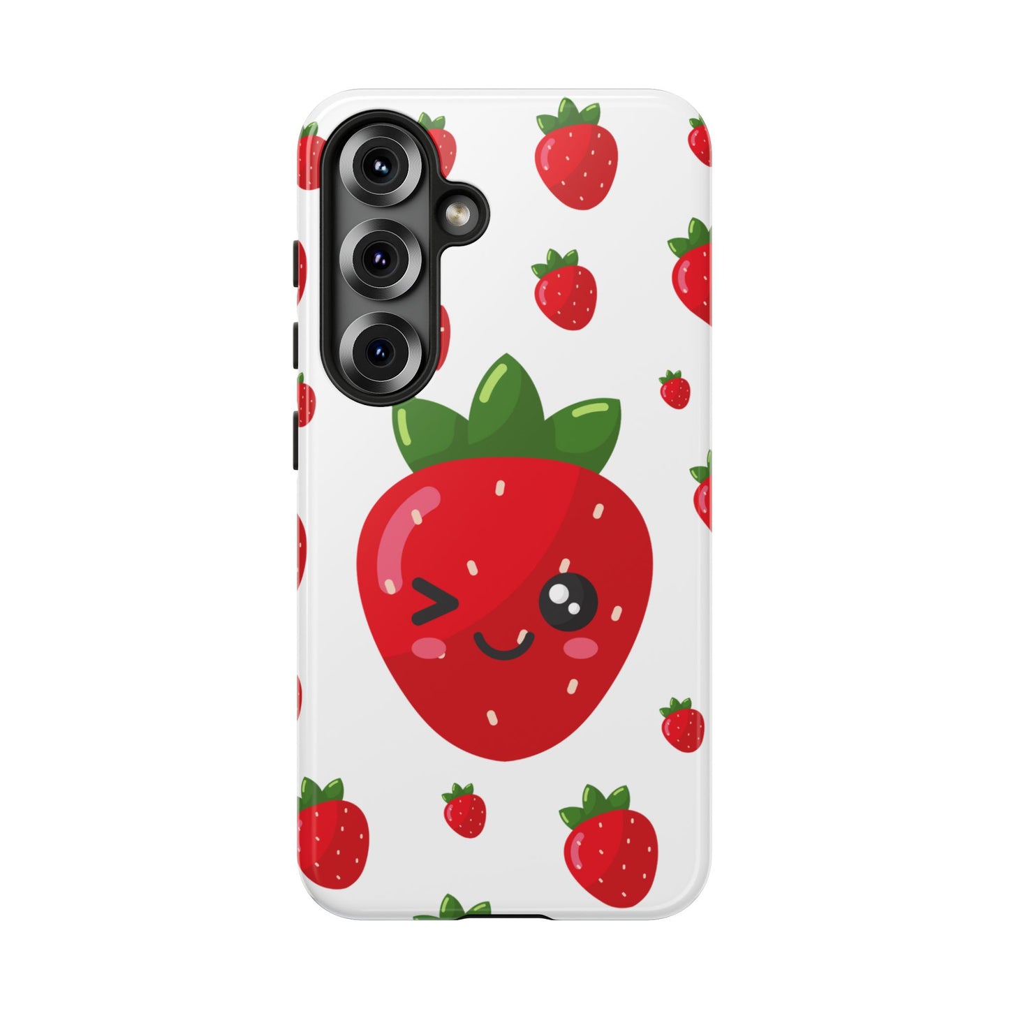 Kawaii Strawberry Phone Case - Cute Fruit Phone Cover, Fun Gift for Teens, Spring Accessory, Durable Tough Cases