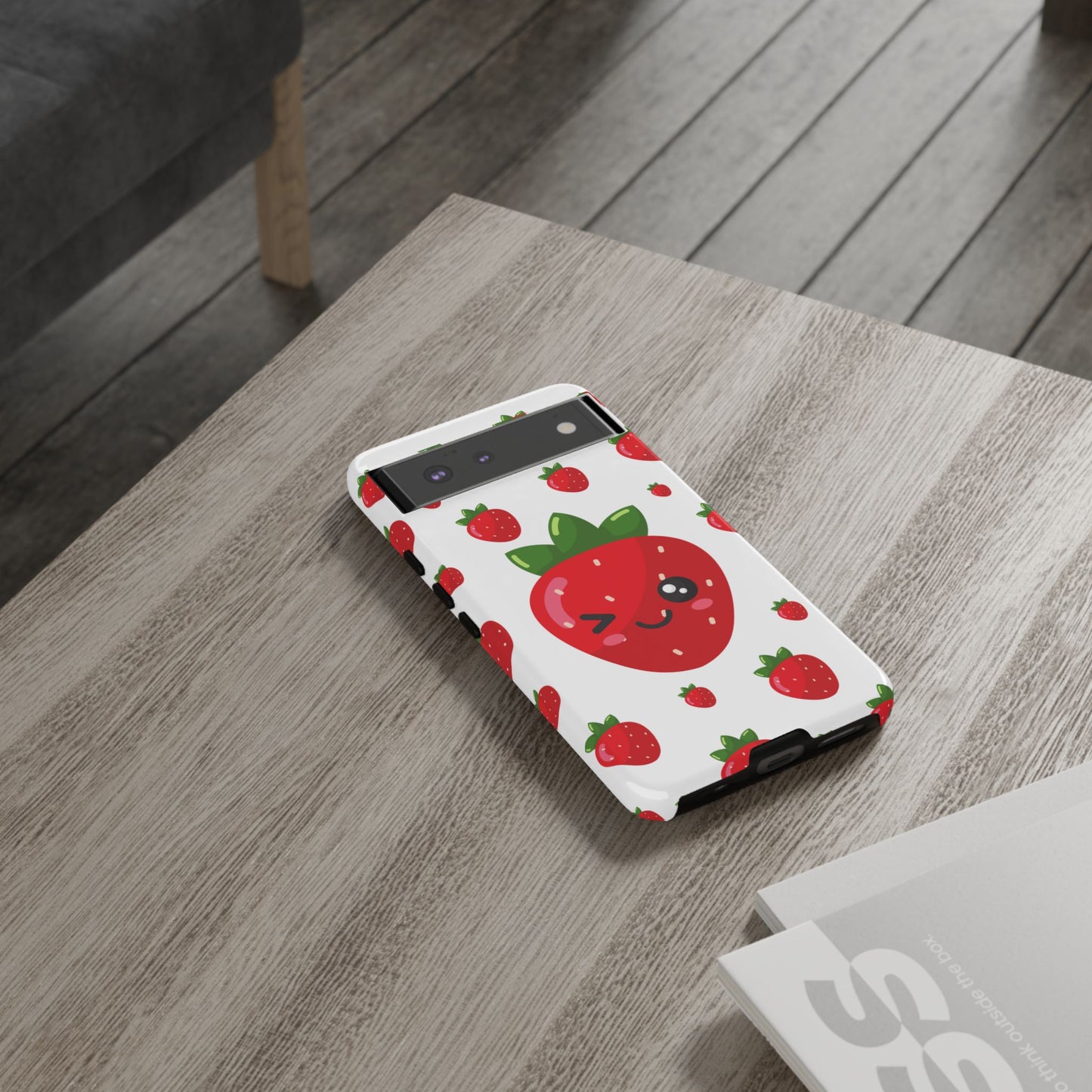 Kawaii Strawberry Phone Case - Cute Fruit Phone Cover, Fun Gift for Teens, Spring Accessory, Durable Tough Cases