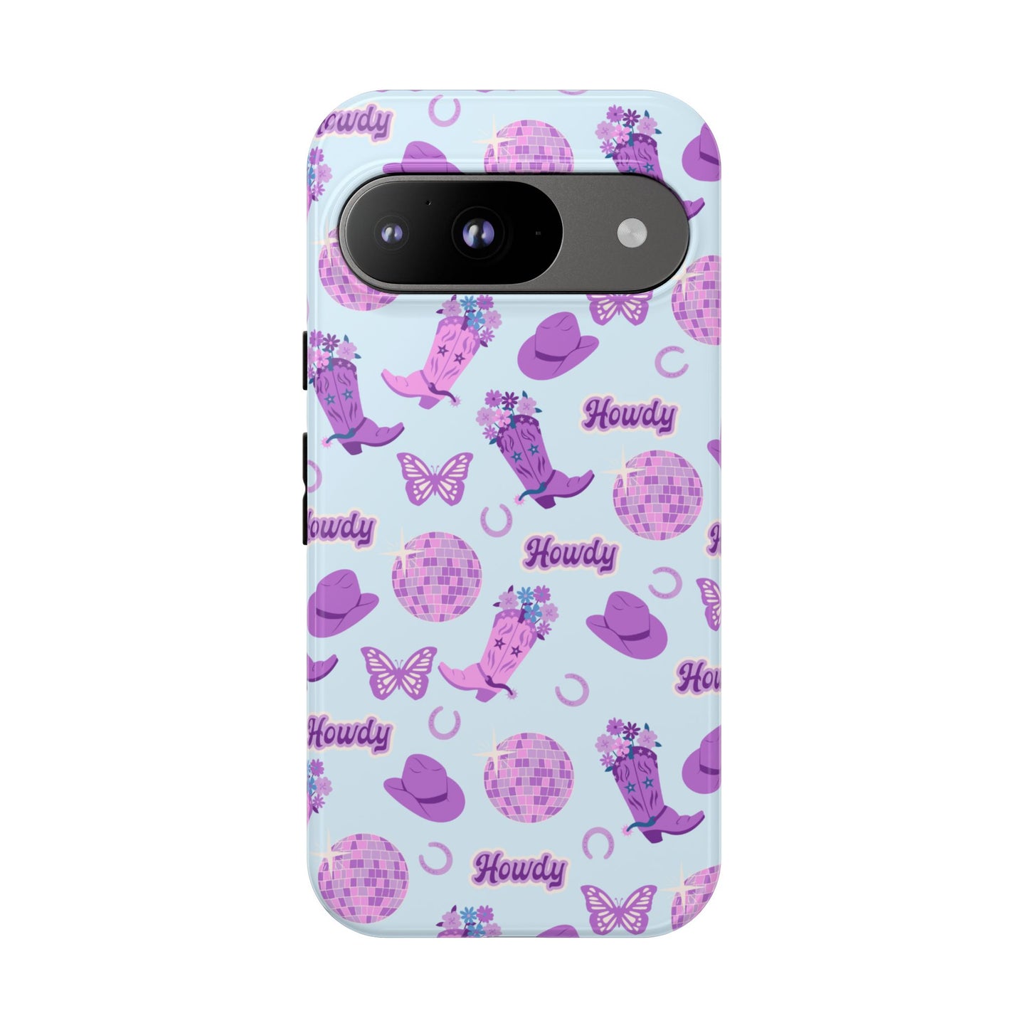 Pink Purple Western Phone Case | Tough Cases | Howdy Design, Colorful Cowboy Accessories, Gift for Cowgirl, Fun Phone Cover