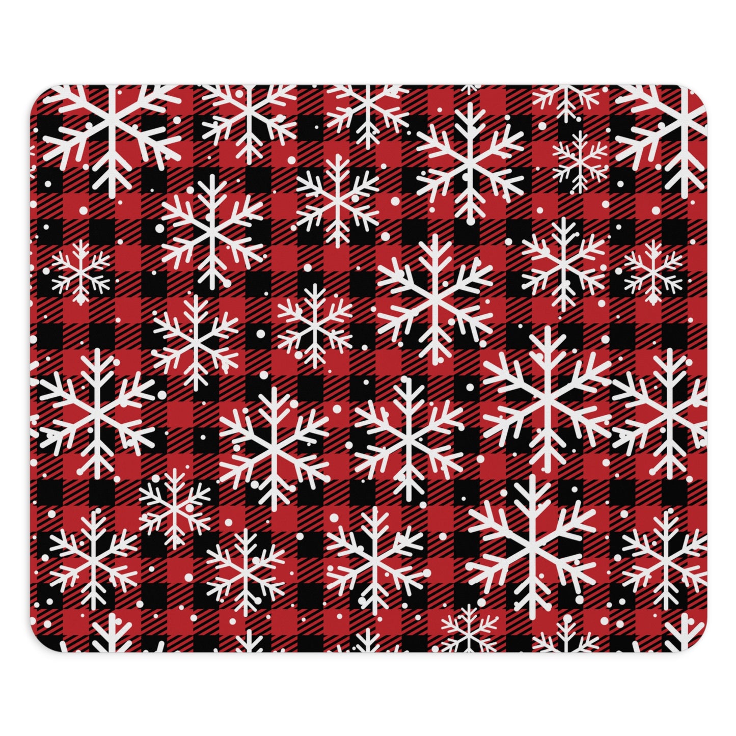Buffalo Plaid Snowflake Mouse Pad – Cozy Holiday Desk Accessory