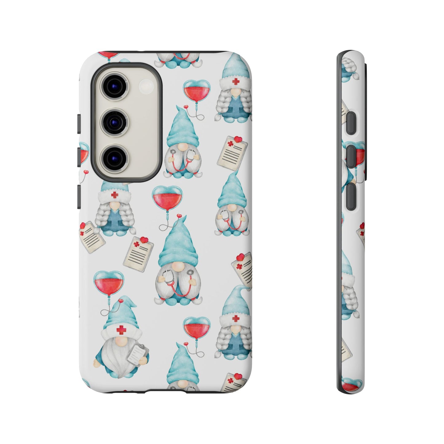 Medical Gnome Phone Case, Blue Gnome Tough Case for Nurses, Doctors, RNs, Cute Healthcare Gift