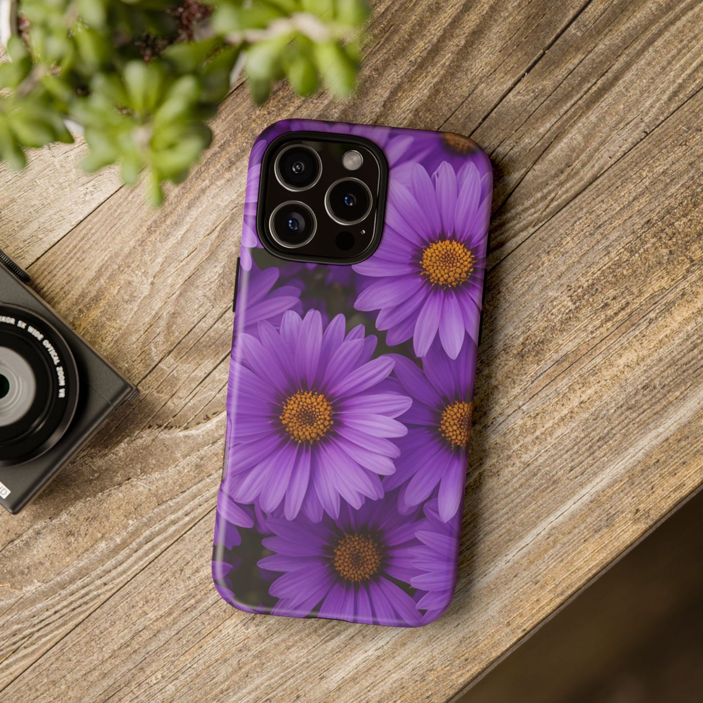 Purple Daisy Tough Case, Floral Phone Case, Durable Mobile Cover, Gift for Her, Everyday Use, Spring Accessories