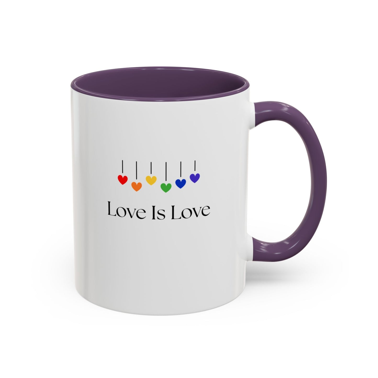 Colorful Love is Love Accent Coffee Mug - Celebrating Diversity & Acceptance, Perfect Gift for Pride