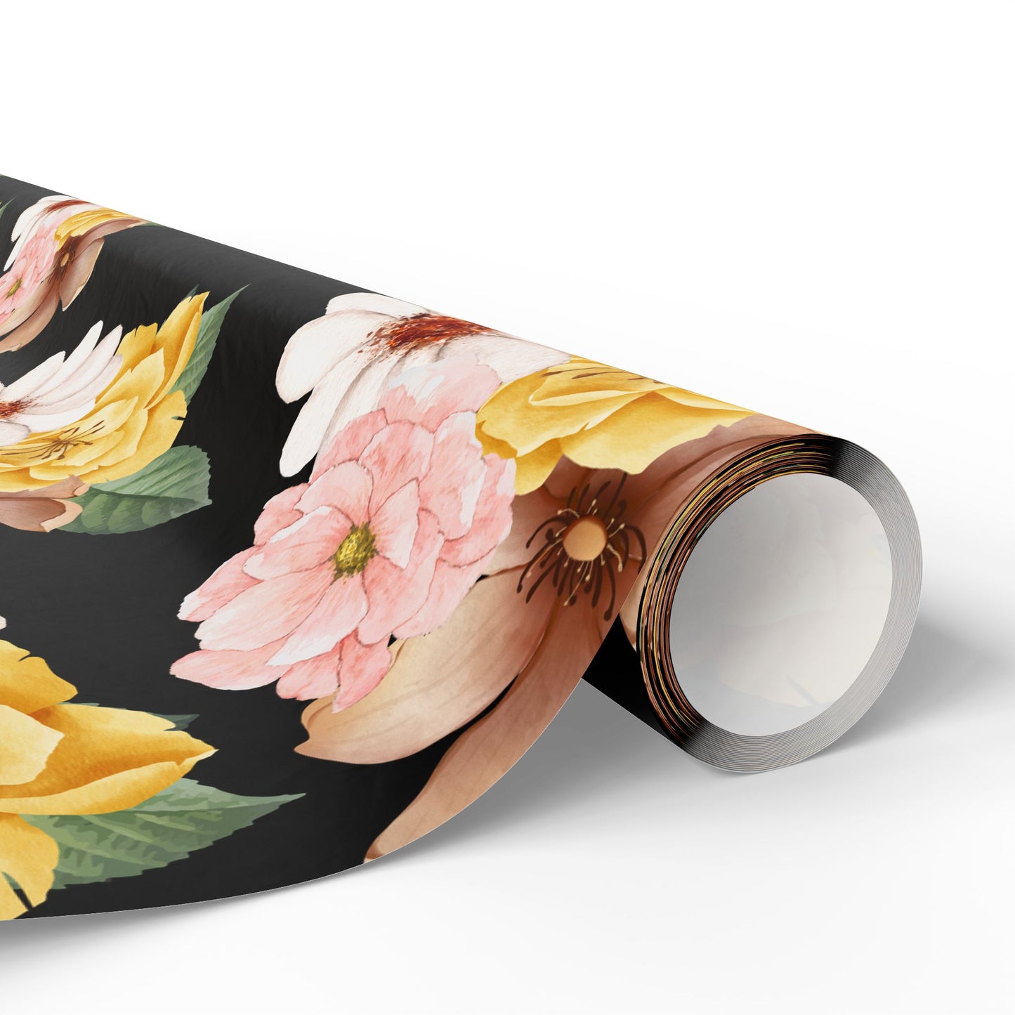 Elegant Black Floral Wrapping Paper – Vintage Flower Gift Wrap