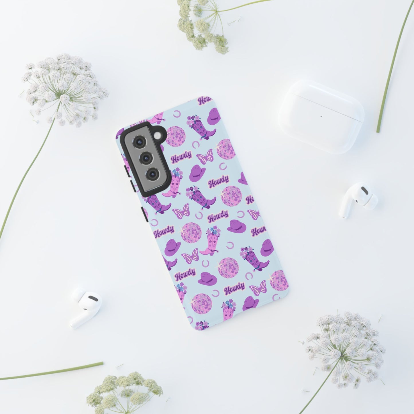 Pink Purple Western Phone Case | Tough Cases | Howdy Design, Colorful Cowboy Accessories, Gift for Cowgirl, Fun Phone Cover