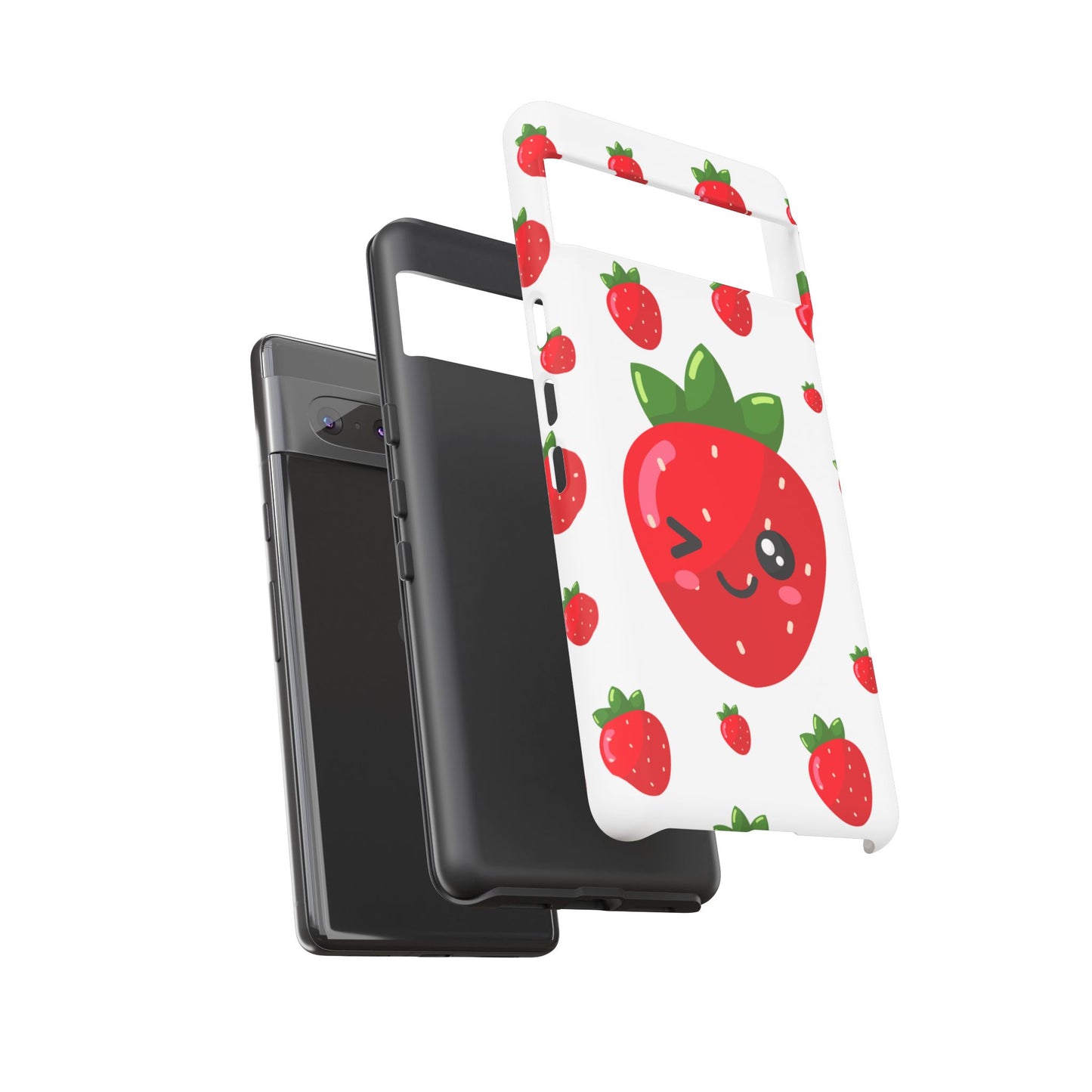 Kawaii Strawberry Phone Case - Cute Fruit Phone Cover, Fun Gift for Teens, Spring Accessory, Durable Tough Cases