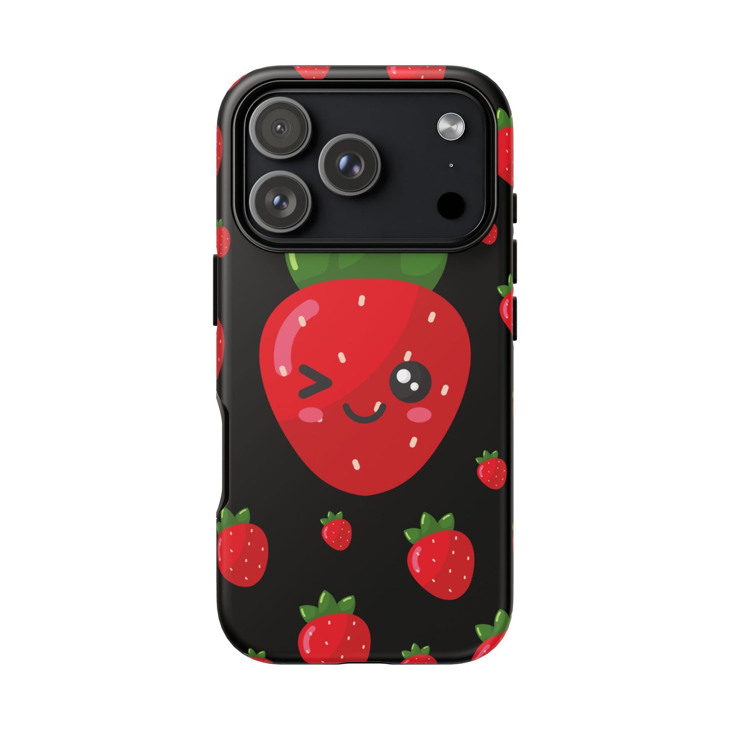 Cute Strawberry Phone Case, Kawaii Phone Cover, Tough Phone Cases, Gift for Teens, Summer Accessories, Cute Fruit Design