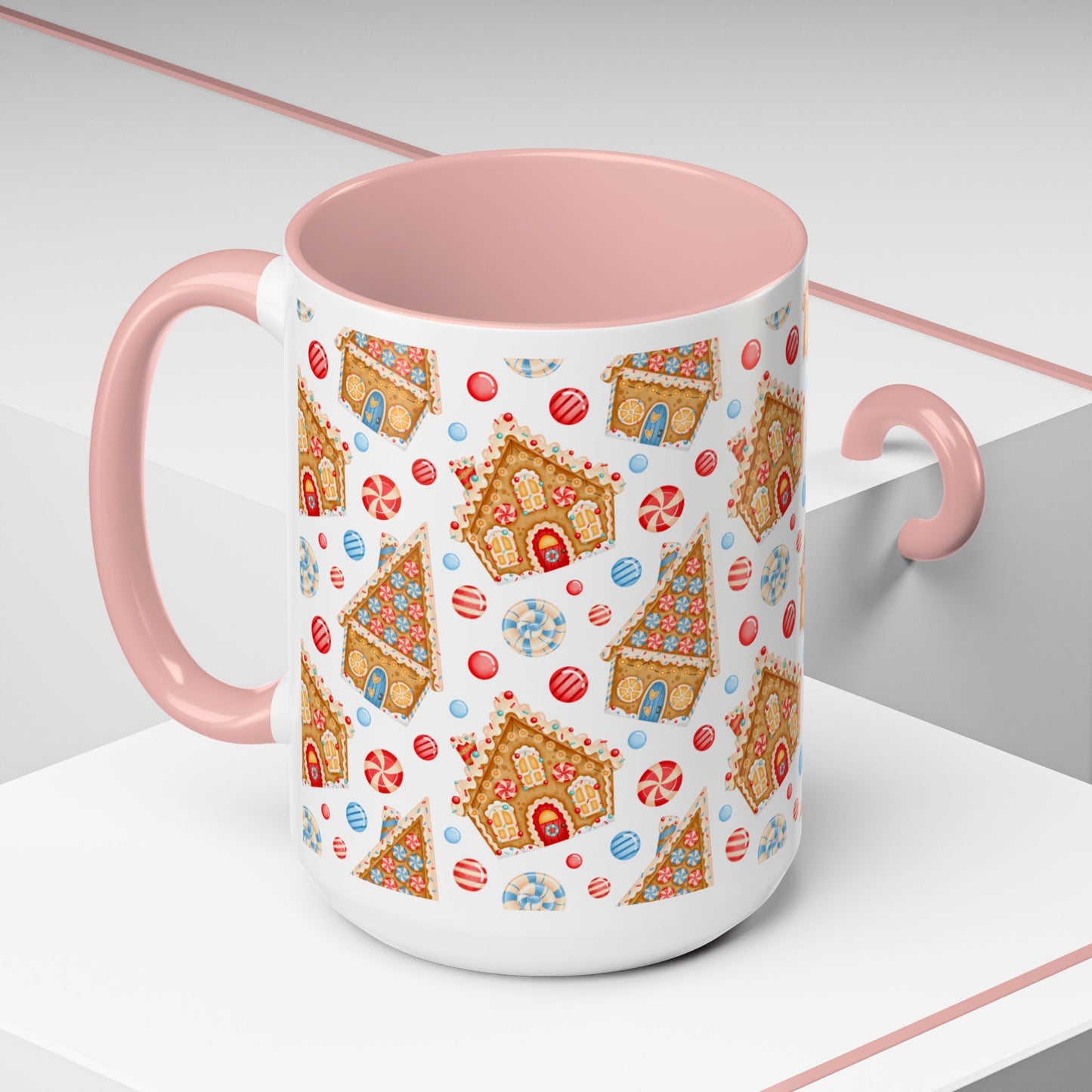 Gingerbread House Ceramic Mug – Festive Christmas Coffee Cup (11oz & 15oz, Multiple Colors)