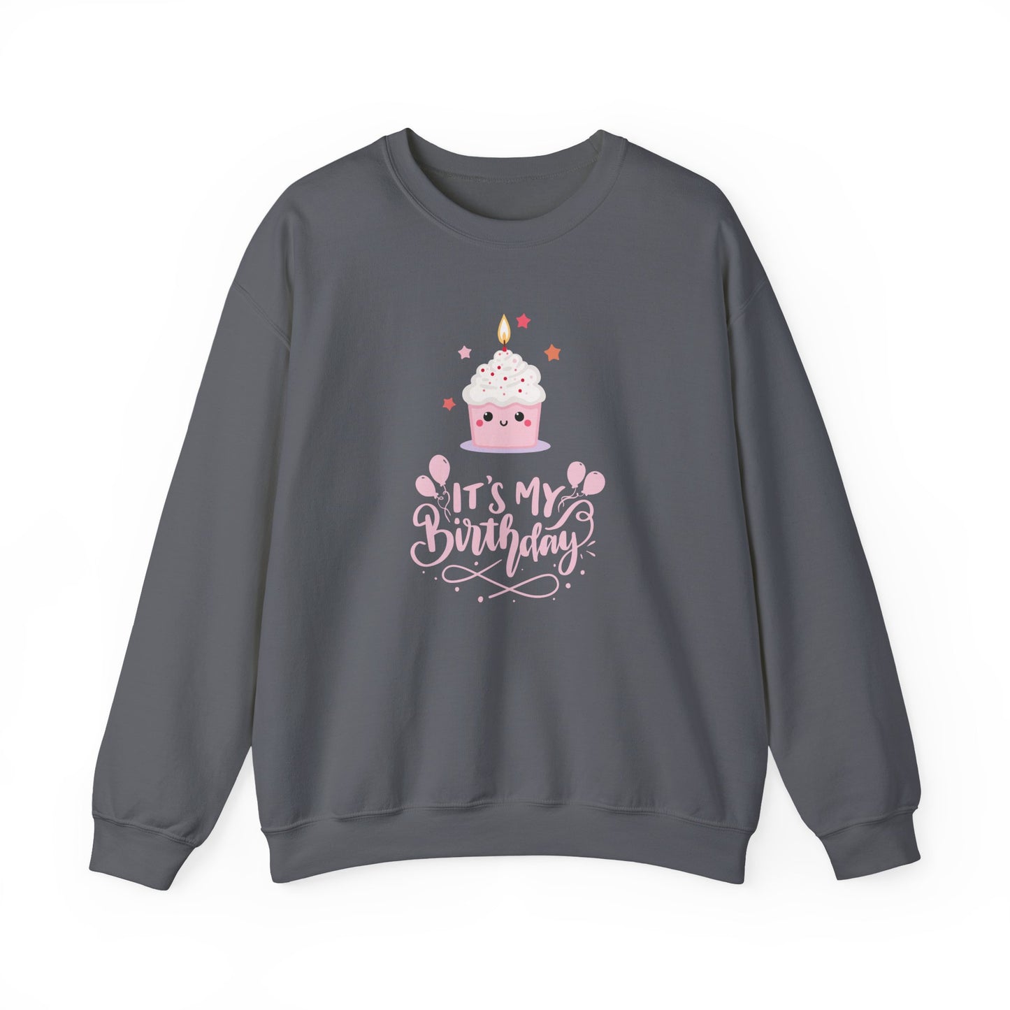 It's My Birthday Sweatshirt for Women, Pink Cupcake Graphic Tee, Cute Birthday Girl Outfit, Celebration T-Shirt, Party Gift Idea
