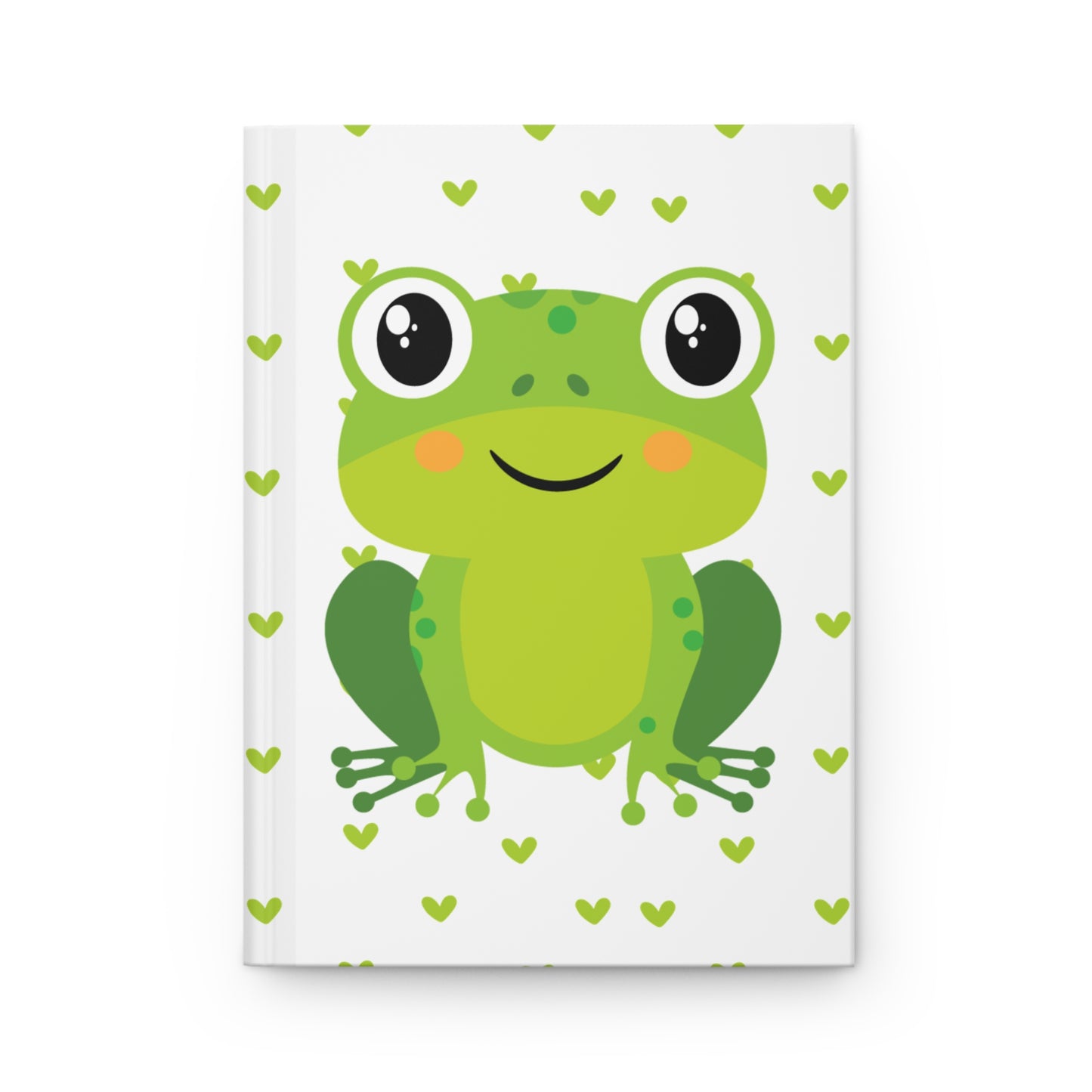 Cute Frog Hardcover Journal with Heart Pattern, Perfect Gift for Kids, Nature Lovers, Journal, Stationery, Eco-Friendly, School Supplies