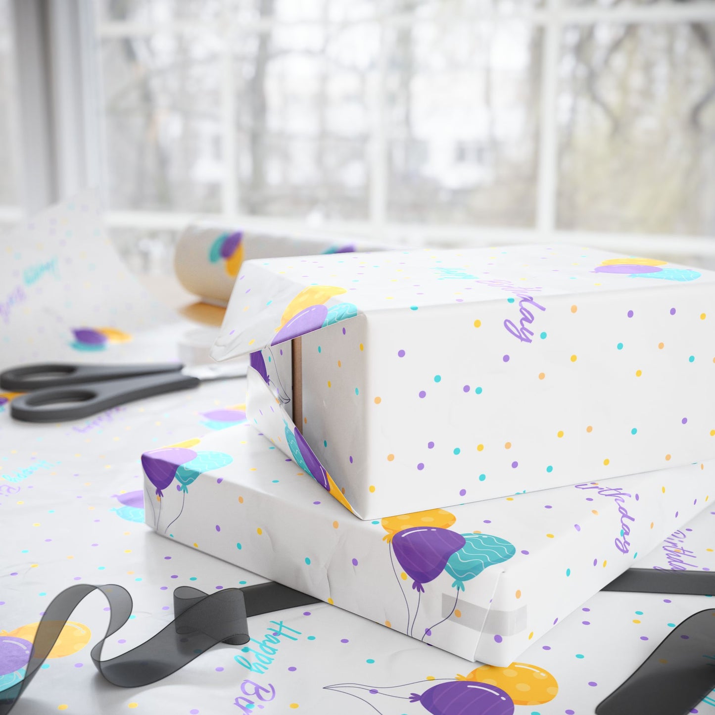 Colorful Balloons Birthday Wrapping Paper | Fun Gift Wrap for All Ages