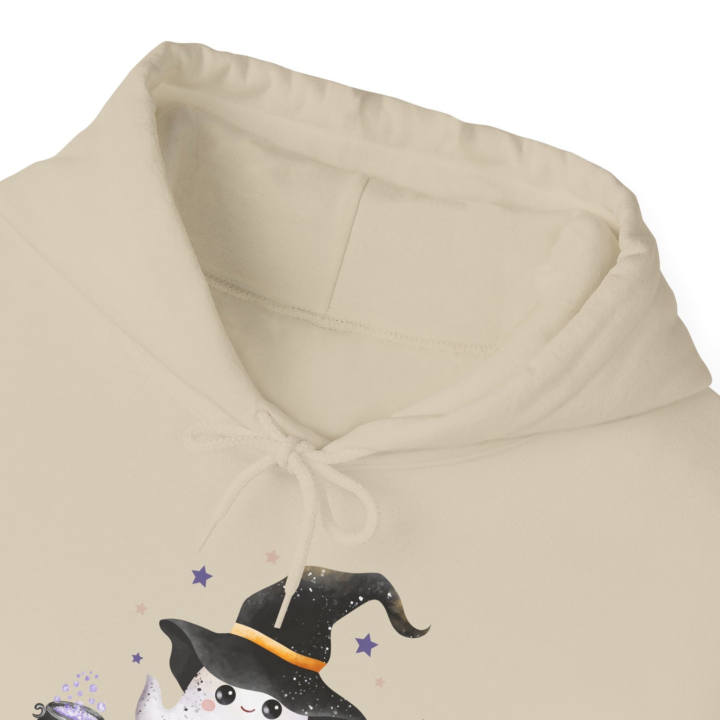 Cute Ghost Witch Halloween Sweatshirt, Cozy Hooded Sweatshirt, Spooky Fall Apparel, Unisex Halloween Clothing, Holiday Gift