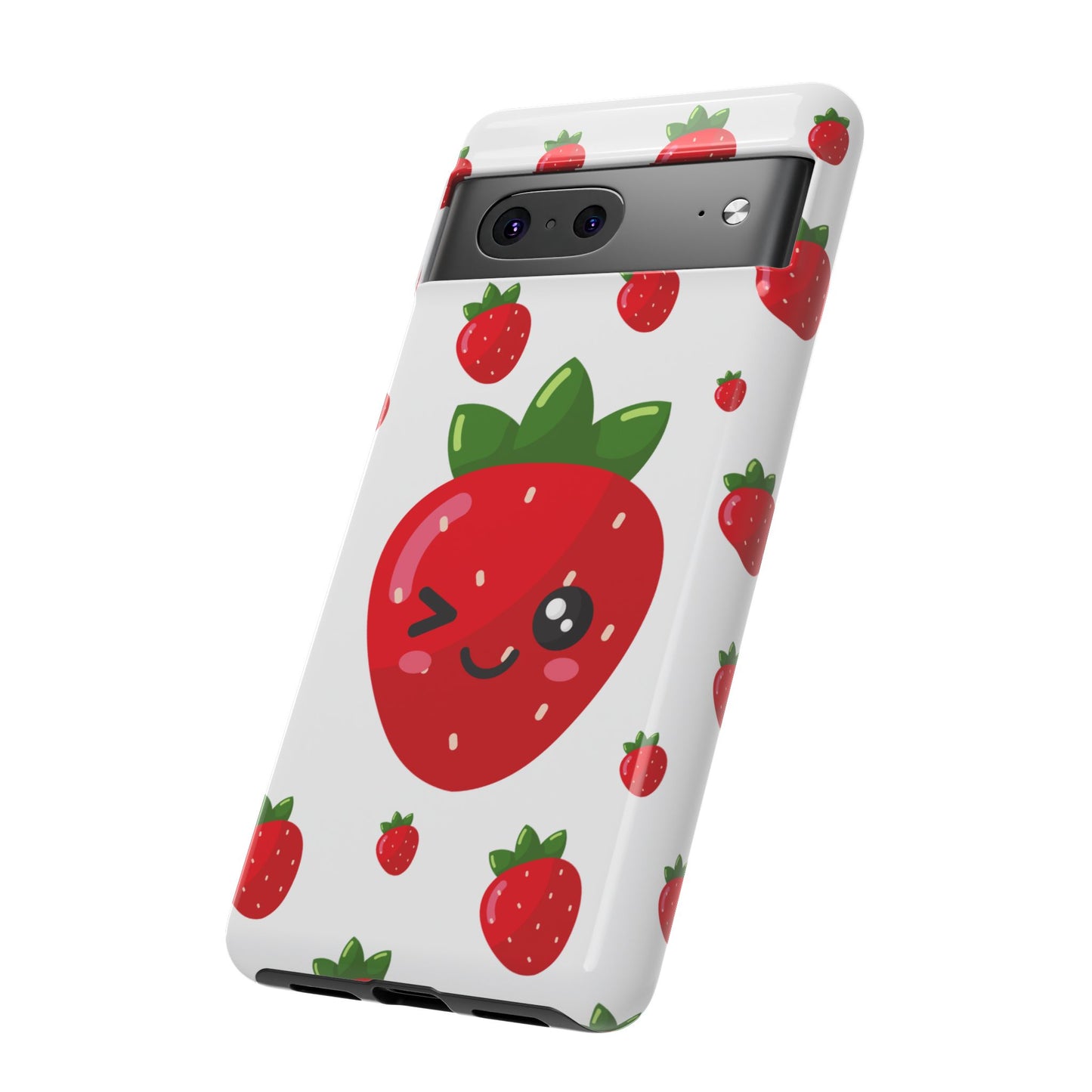 Kawaii Strawberry Phone Case - Cute Fruit Phone Cover, Fun Gift for Teens, Spring Accessory, Durable Tough Cases