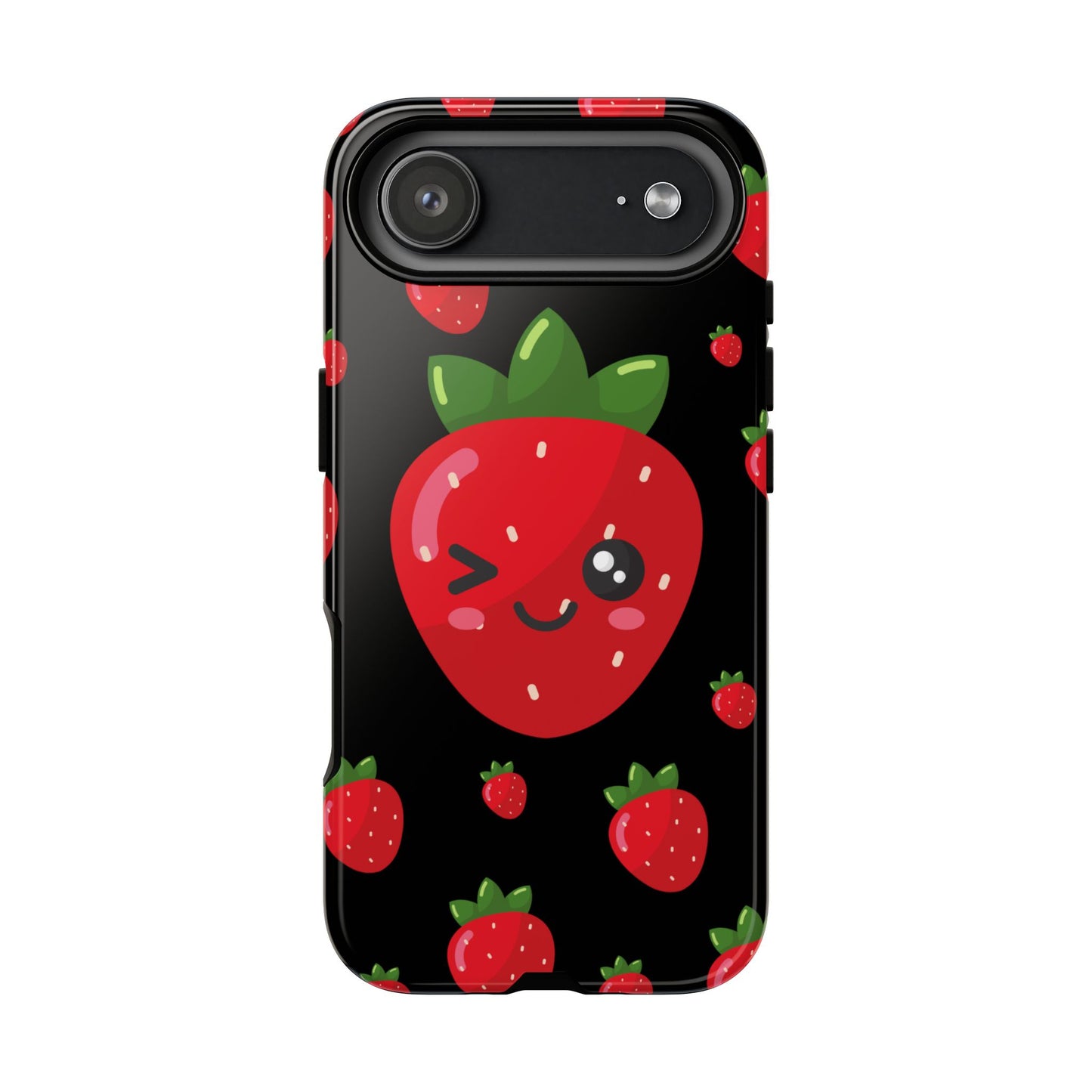 Cute Strawberry Phone Case, Kawaii Phone Cover, Tough Phone Cases, Gift for Teens, Summer Accessories, Cute Fruit Design