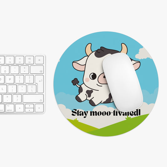 Cute Cow Mouse Pad - Stay Moo-tivated Desk Decor, Gift for Cow Lovers, Office Supplies, Animal Lover Gift, Fun Workspace Accessory
