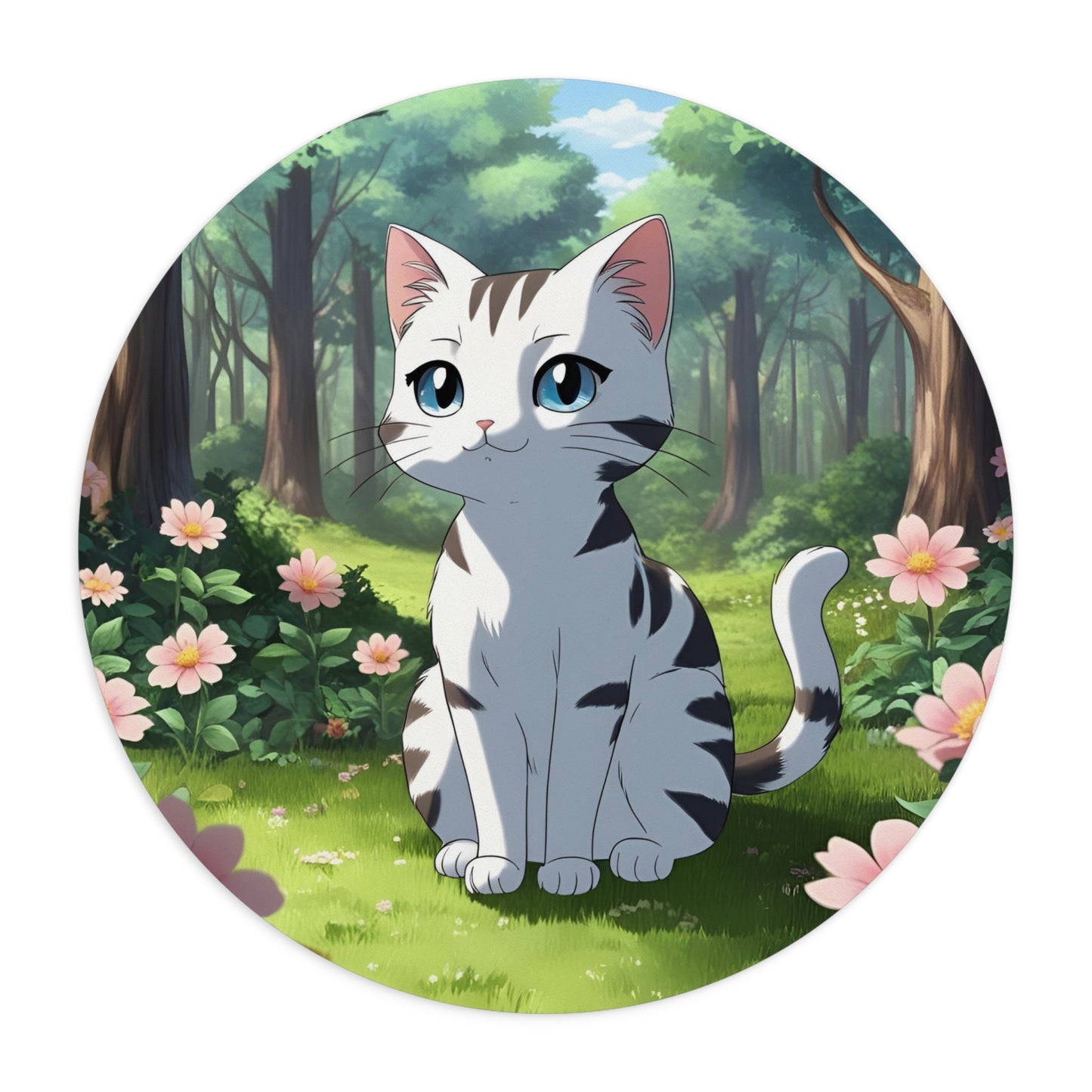 Cute Cat Mouse Pad, Anime Design Desk Accessory, Perfect Gift for Cat Lovers, Home Office Decor, Birthday Present