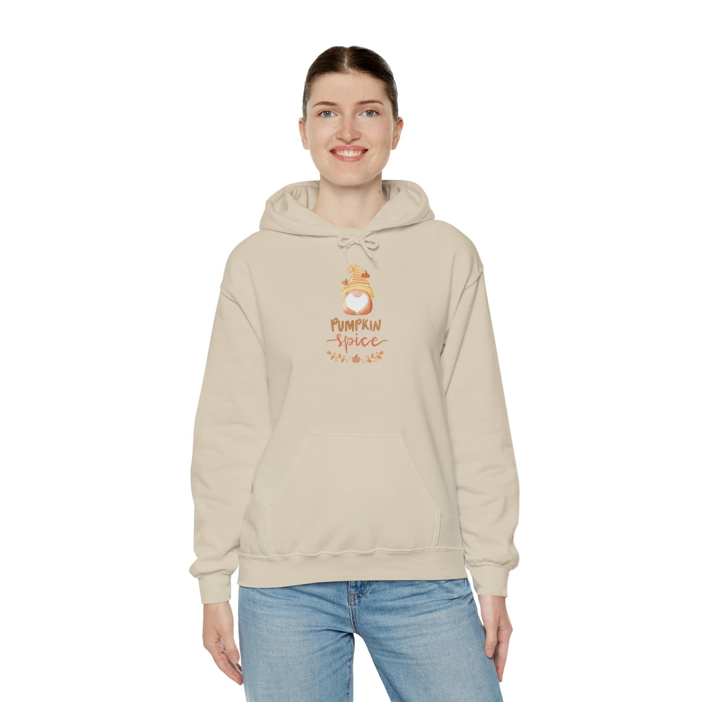 Pumpkin Spice Hoodie with Fall Gnome, Cozy Autumn Unisex Sweatshirt, Thanksgiving Hoodie, Cute Fall Gift Idea