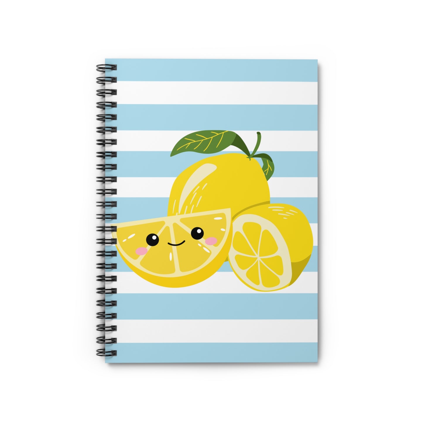 Striped Lemon Spiral Notebook - Perfect for School, Journaling, Gifts, Note Taking, Summer Vibes