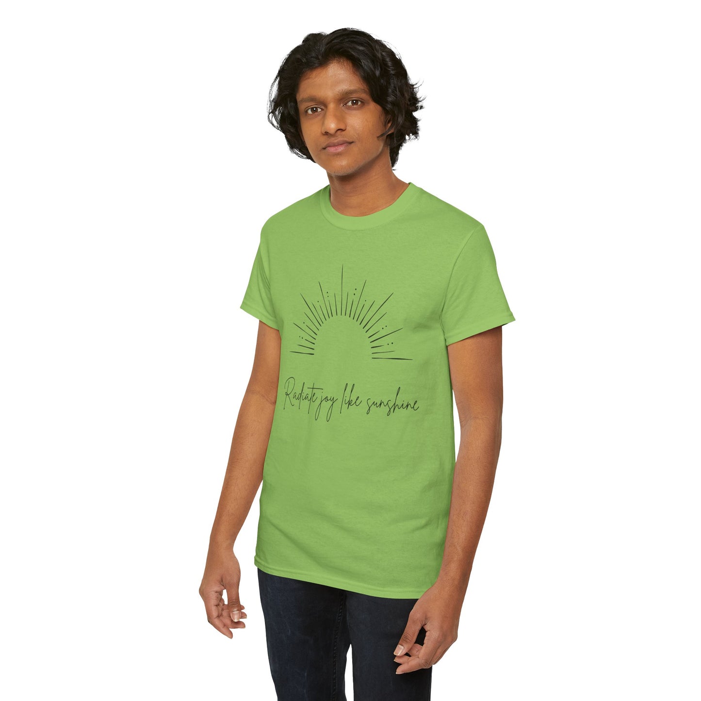 Radiate Joy Unisex Heavy Cotton Tee - Positive Vibes Shirt, Casual Wear, Gift for Friends, Inspirational Tee, Everyday Comfort