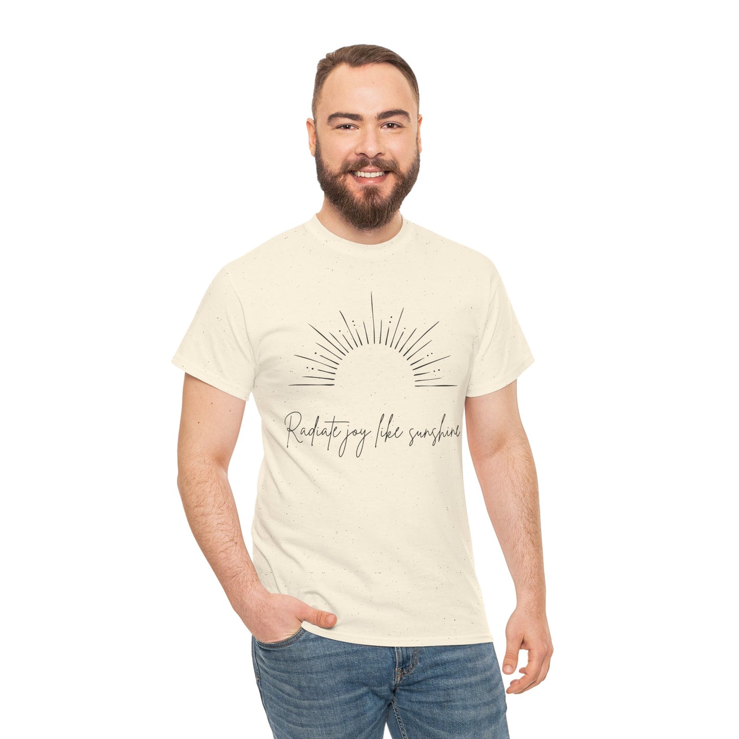 Radiate Joy Unisex Heavy Cotton Tee - Positive Vibes Shirt, Casual Wear, Gift for Friends, Inspirational Tee, Everyday Comfort
