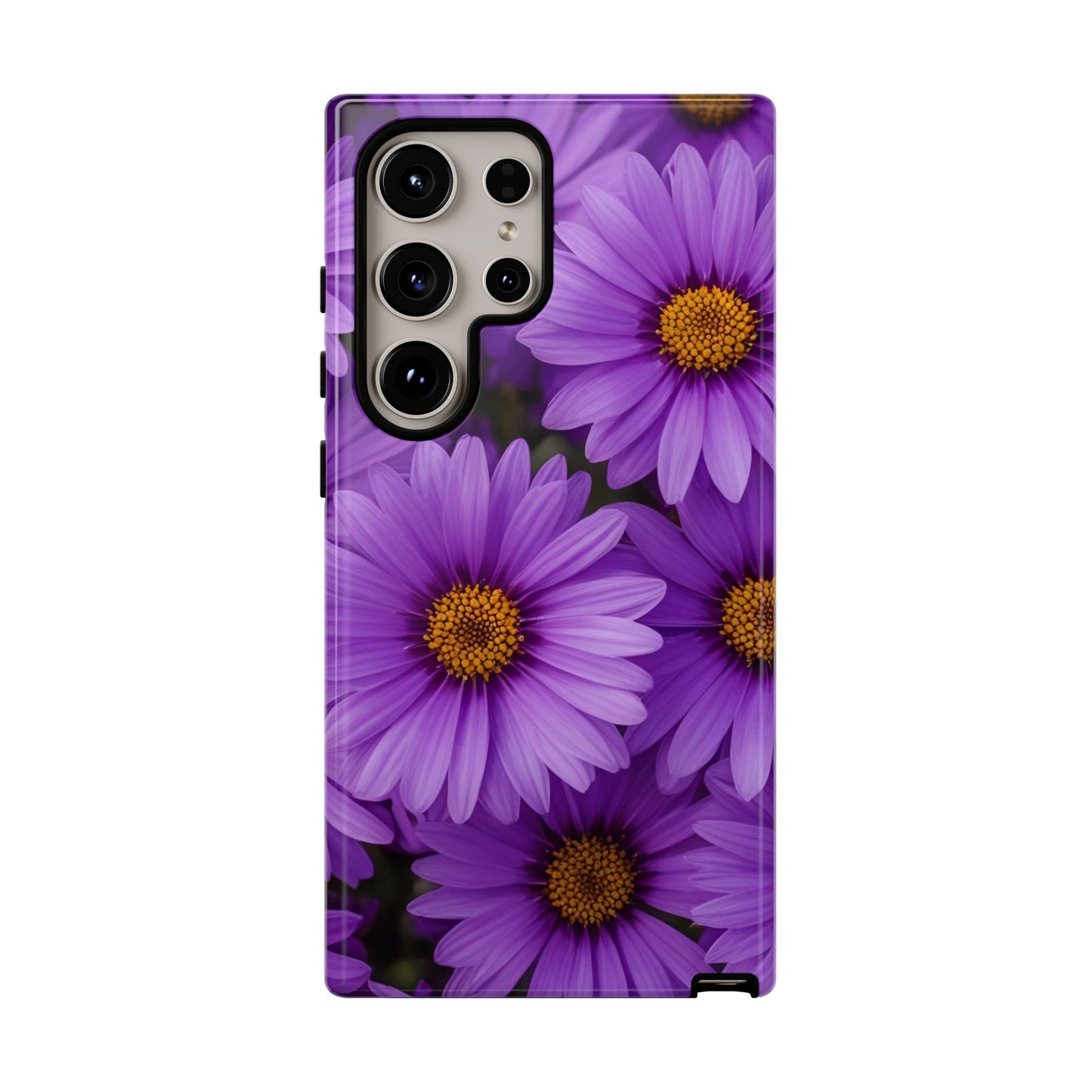 Purple Daisy Tough Case, Floral Phone Case, Durable Mobile Cover, Gift for Her, Everyday Use, Spring Accessories