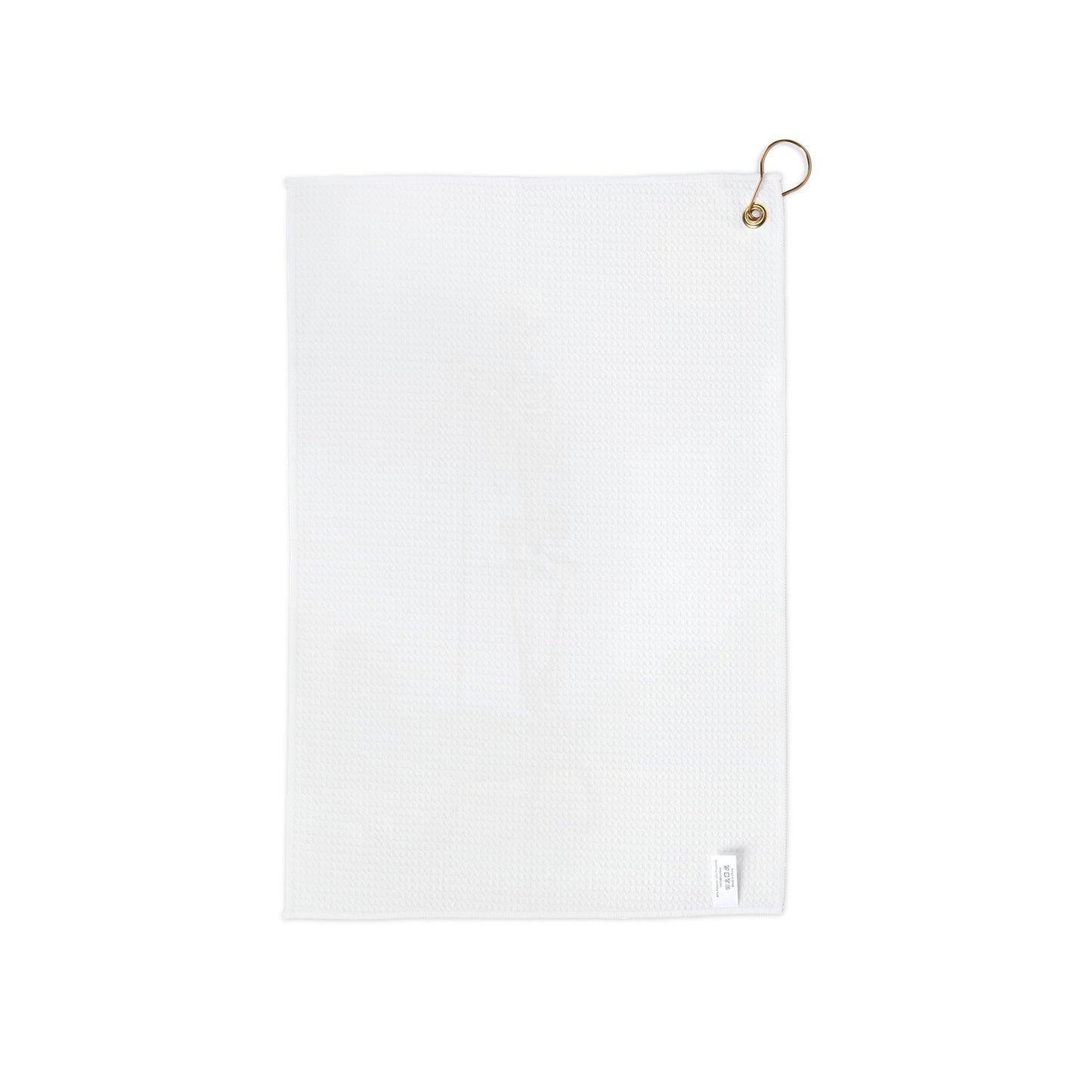 Back of a skeleton golf towel featuring the phrase ‘Dead Inside But Golfing’ and a humorous skeleton golfer design.