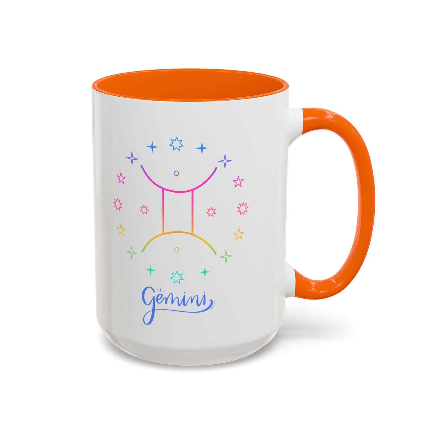 Gemini Starry Accent Coffee Mug - Colorful Horoscope Gift, Astrology Mug, Zodiac Lover Cup, Unique Birthday Present, Celestial Drinkware