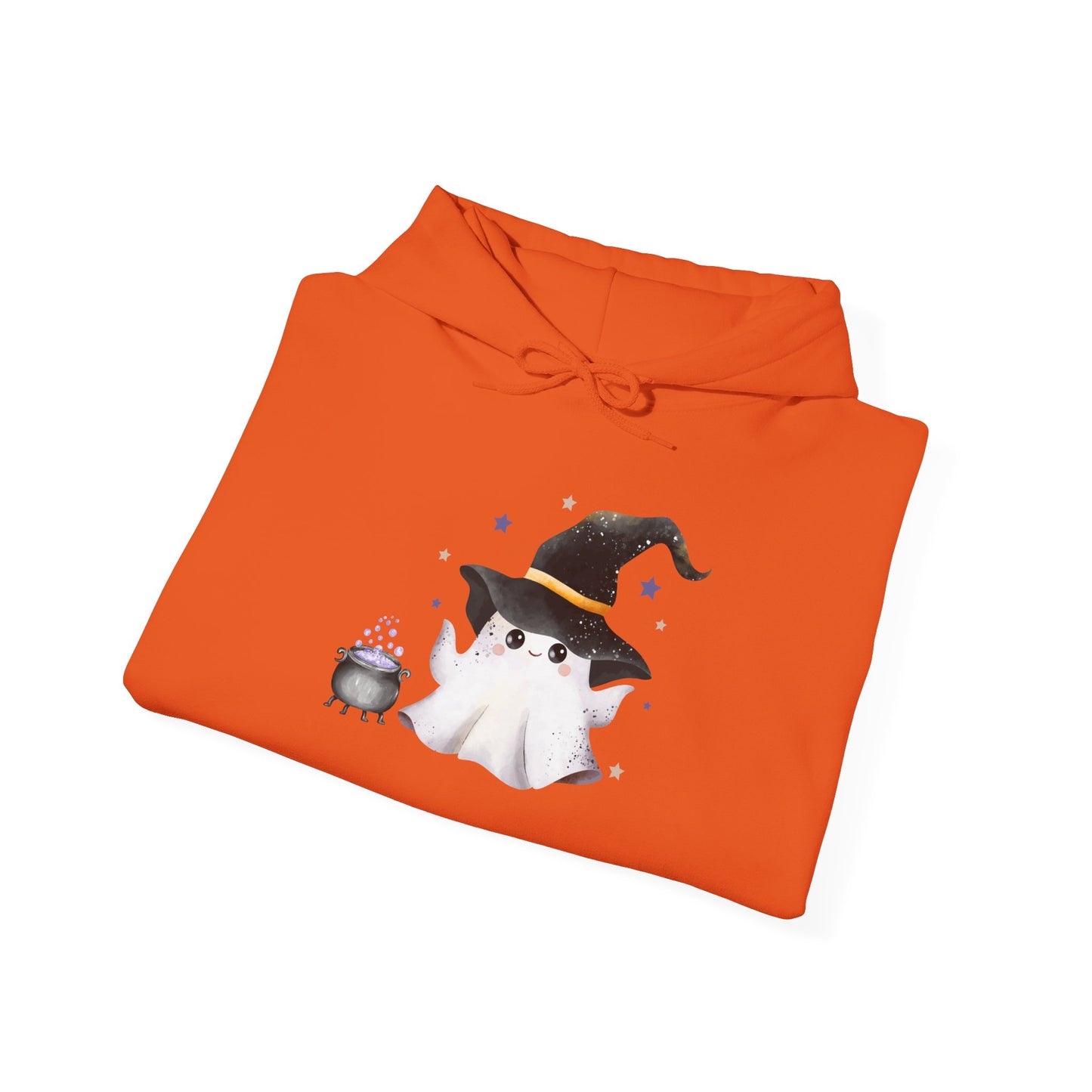 Cute Ghost Witch Halloween Sweatshirt, Cozy Hooded Sweatshirt, Spooky Fall Apparel, Unisex Halloween Clothing, Holiday Gift