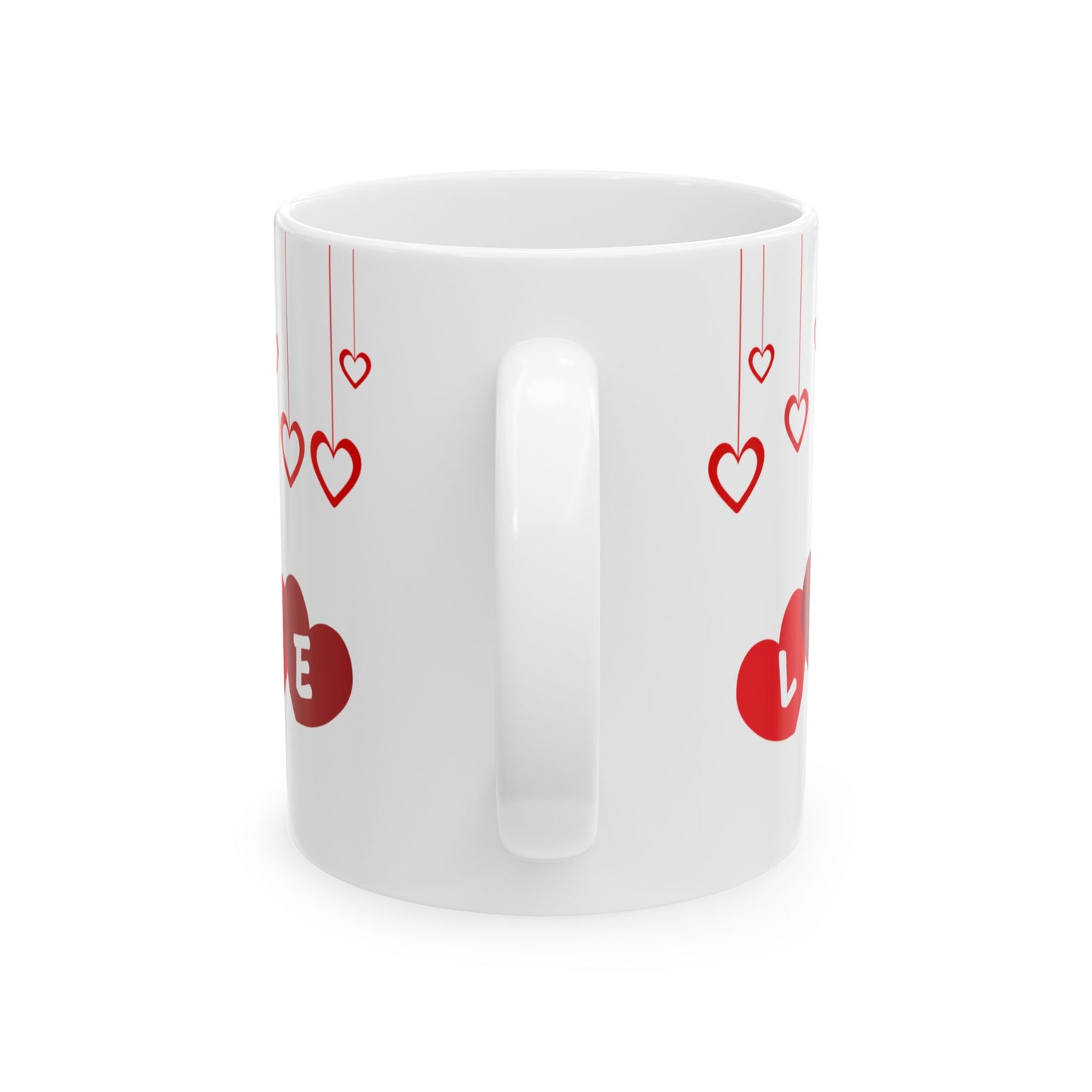 Valentine's Day Ceramic Mug, Love Hearts Gift for Partner, 11oz 15oz Coffee Cup, Romantic Tea Mug, Anniversary Gift for Him Her, Valentine's