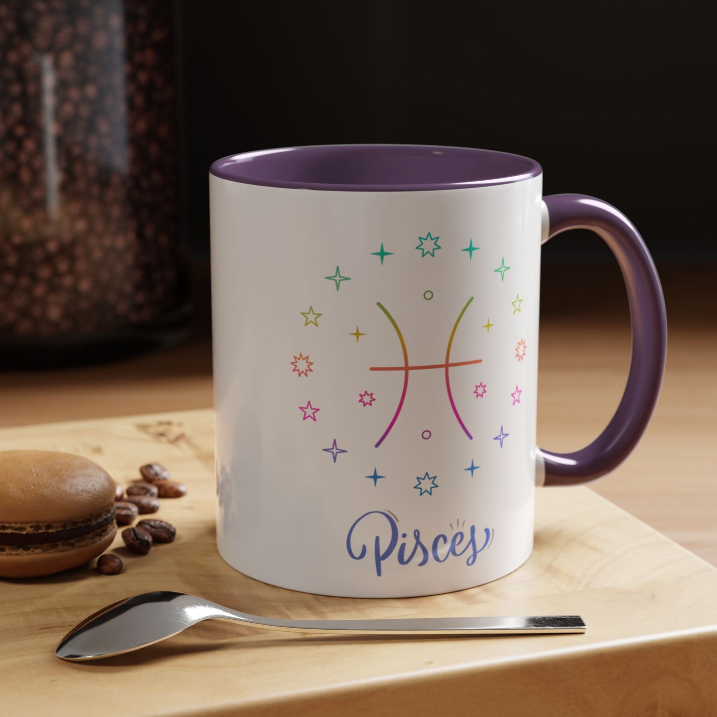 Colorful Pisces Coffee Mug, Astrology Gift, Fun Mug for Tea Lovers, Zodiac, Unique Birthday Present