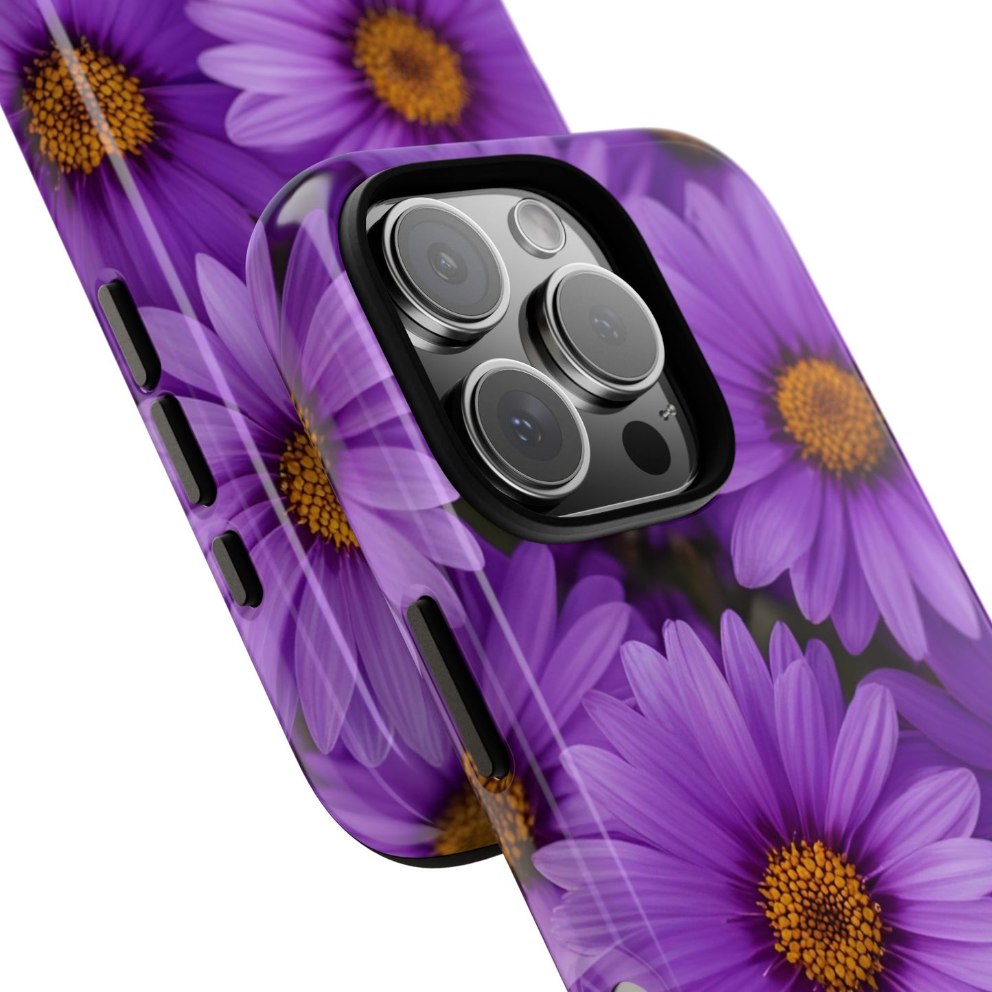 Purple Daisy Tough Case, Floral Phone Case, Durable Mobile Cover, Gift for Her, Everyday Use, Spring Accessories