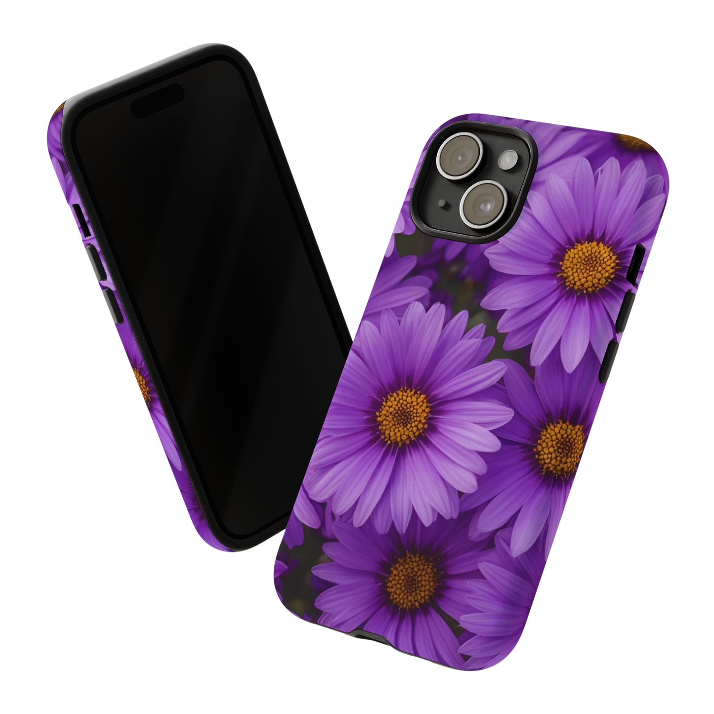 Purple Daisy Tough Case, Floral Phone Case, Durable Mobile Cover, Gift for Her, Everyday Use, Spring Accessories