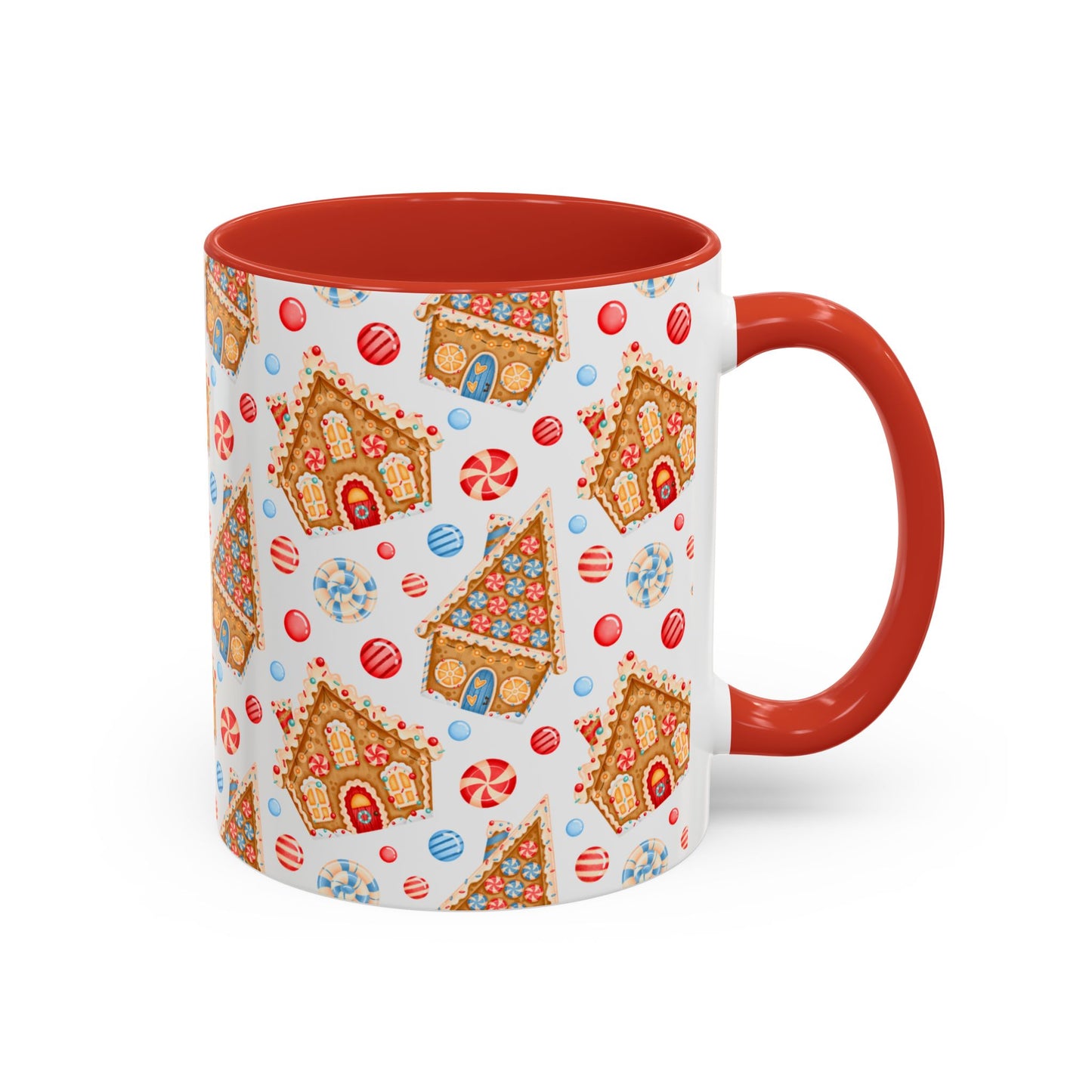 Gingerbread House Ceramic Mug – Festive Christmas Coffee Cup (11oz & 15oz, Multiple Colors)