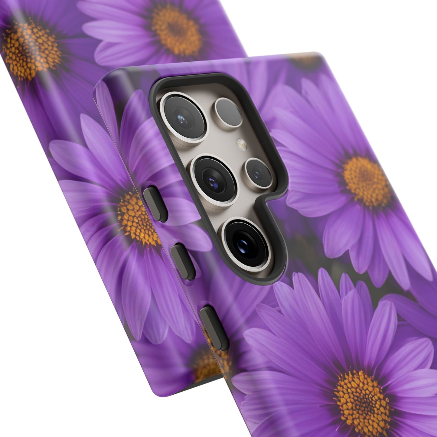 Purple Daisy Tough Case, Floral Phone Case, Durable Mobile Cover, Gift for Her, Everyday Use, Spring Accessories