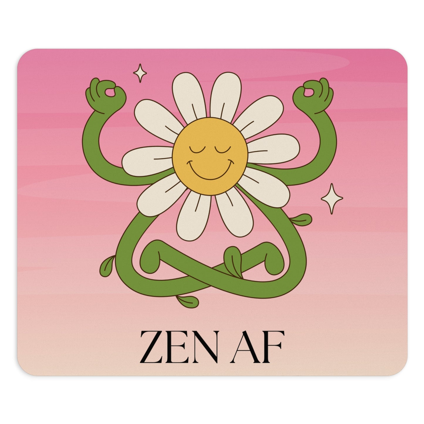 Zen AF Daisy Mouse Pad | Meditation Desk Accessory, Gift for Yoga Lovers,