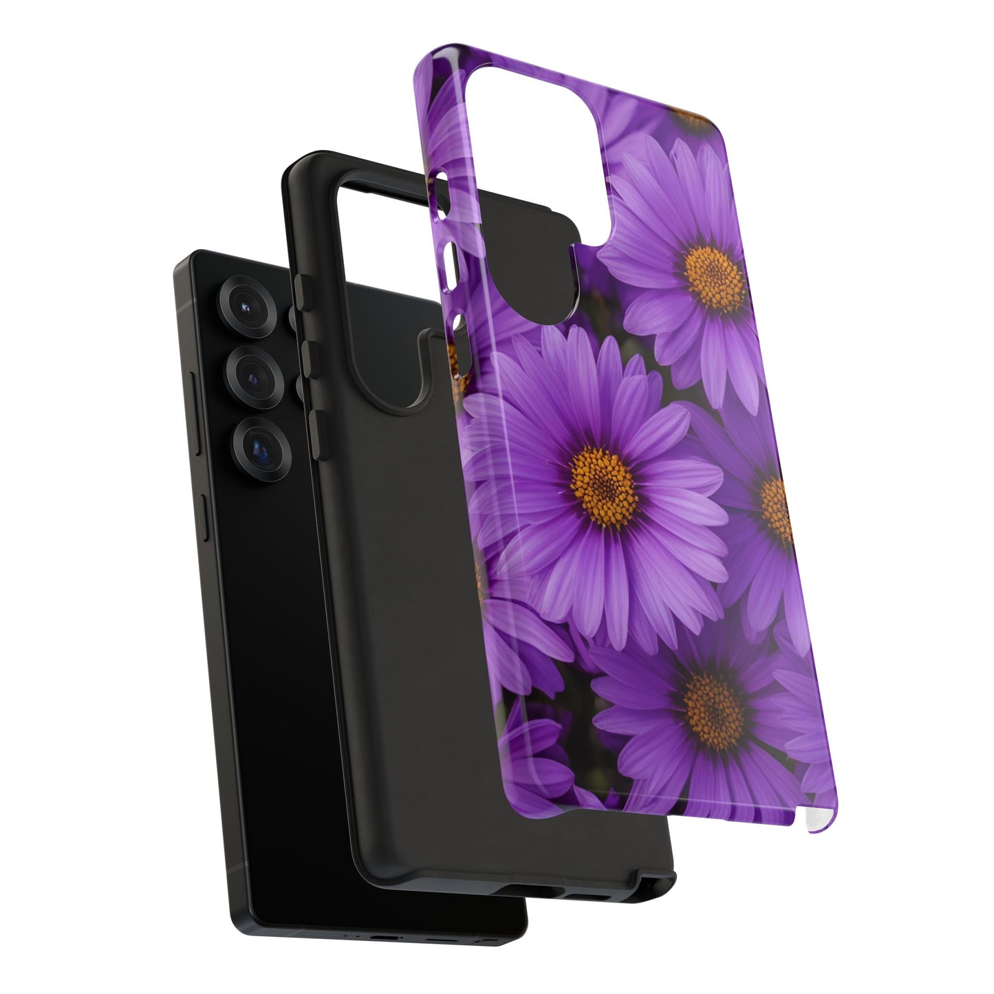 Purple Daisy Tough Case, Floral Phone Case, Durable Mobile Cover, Gift for Her, Everyday Use, Spring Accessories