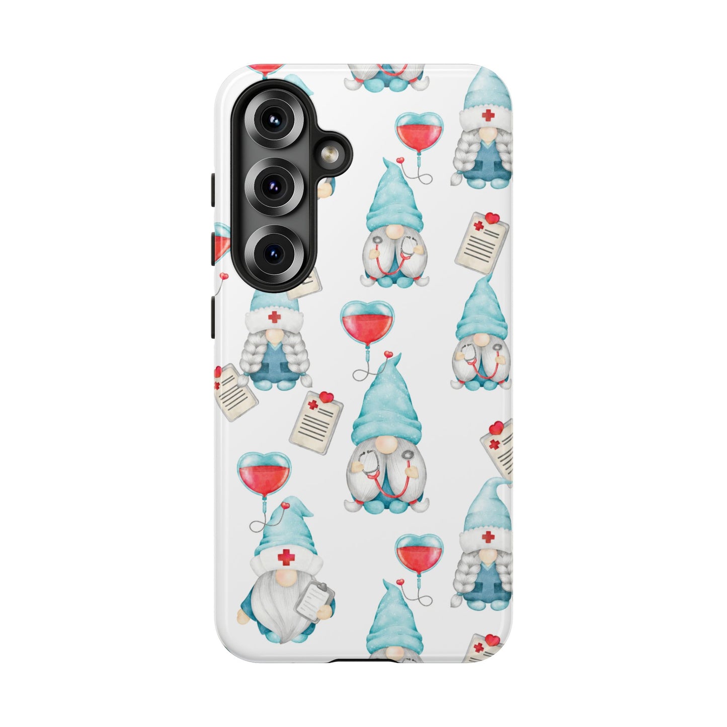 Medical Gnome Phone Case, Blue Gnome Tough Case for Nurses, Doctors, RNs, Cute Healthcare Gift