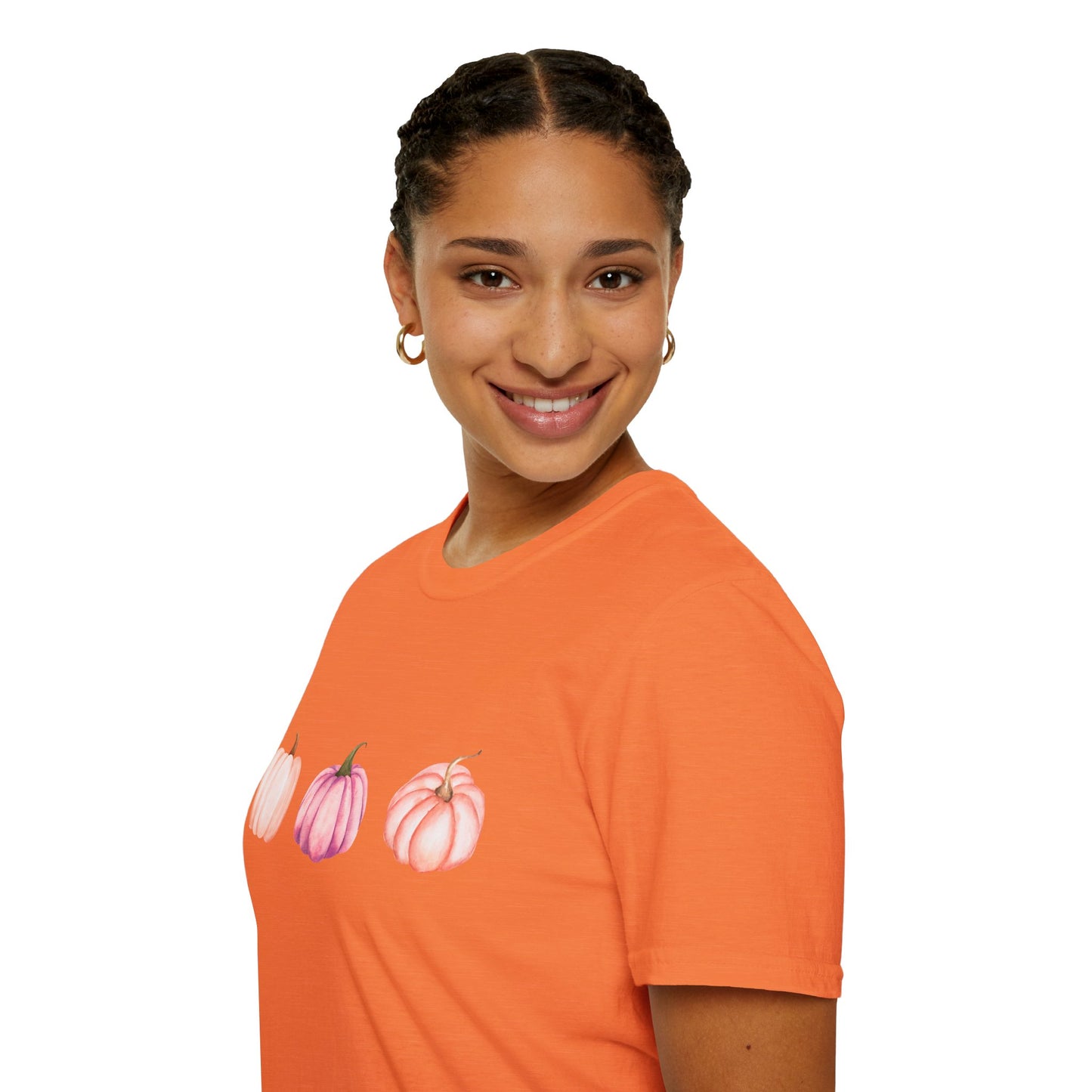 Pastel Pumpkin Softstyle T-Shirt, Fall Fashion, Halloween Tee, Cozy Autumn Shirt, Casual Wear, Cute Graphic Tee