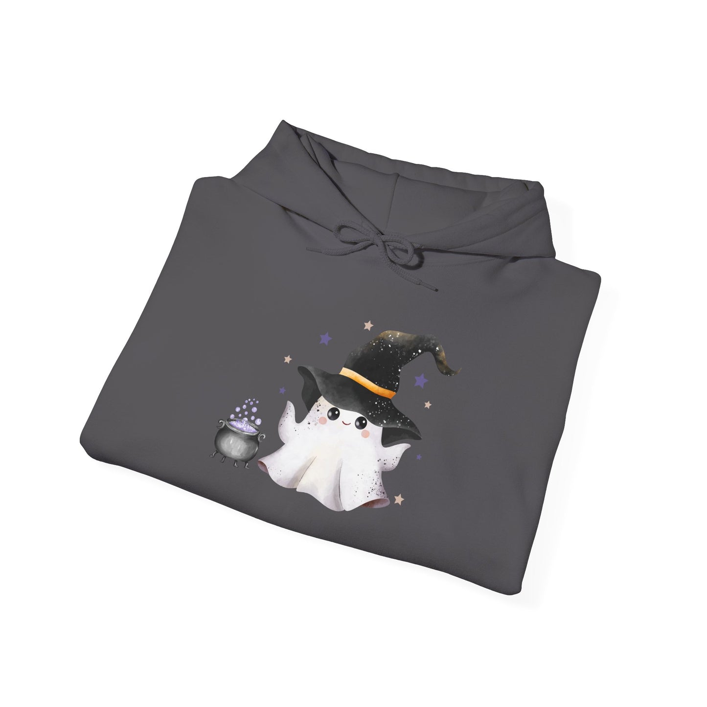 Cute Ghost Witch Halloween Sweatshirt, Cozy Hooded Sweatshirt, Spooky Fall Apparel, Unisex Halloween Clothing, Holiday Gift
