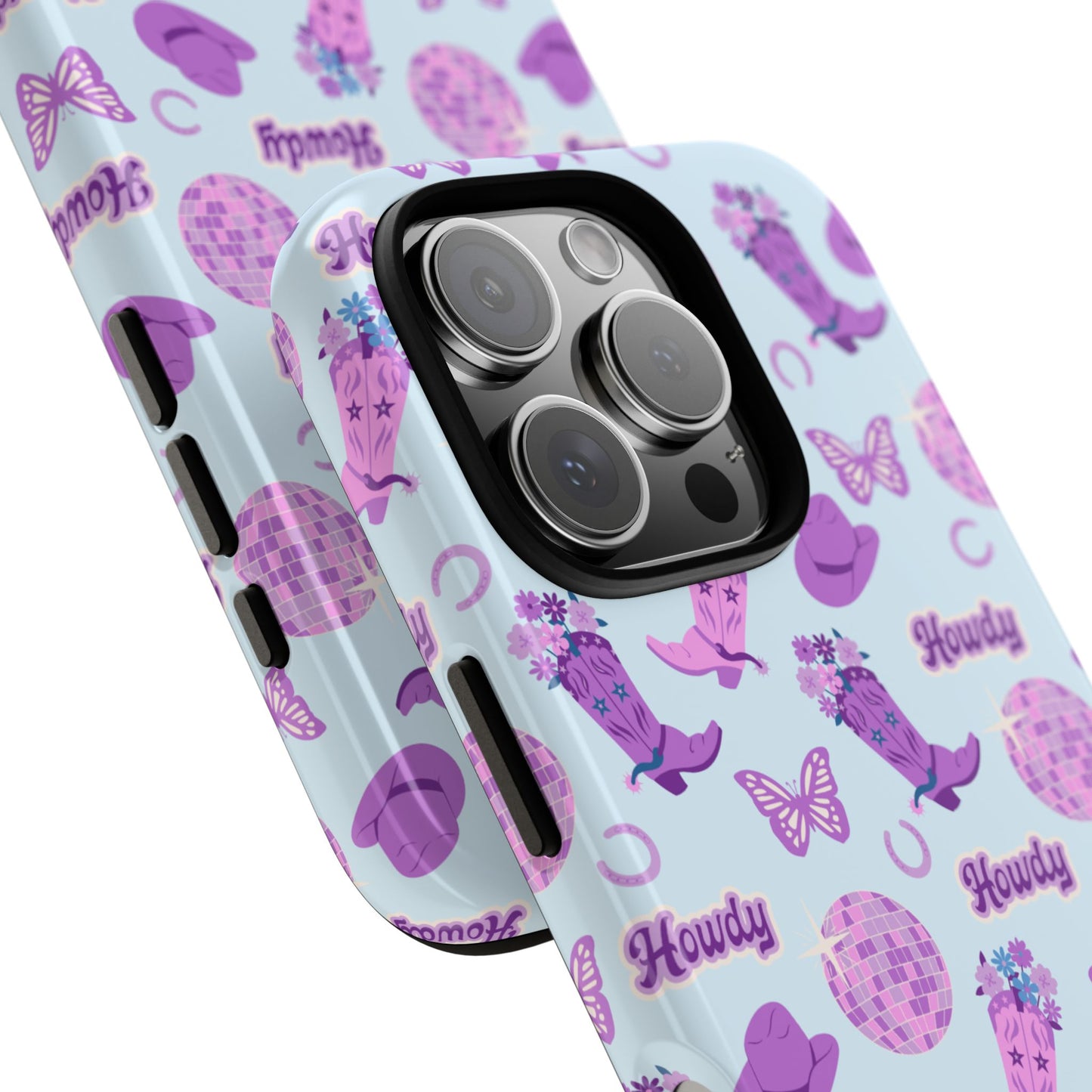Pink Purple Western Phone Case | Tough Cases | Howdy Design, Colorful Cowboy Accessories, Gift for Cowgirl, Fun Phone Cover