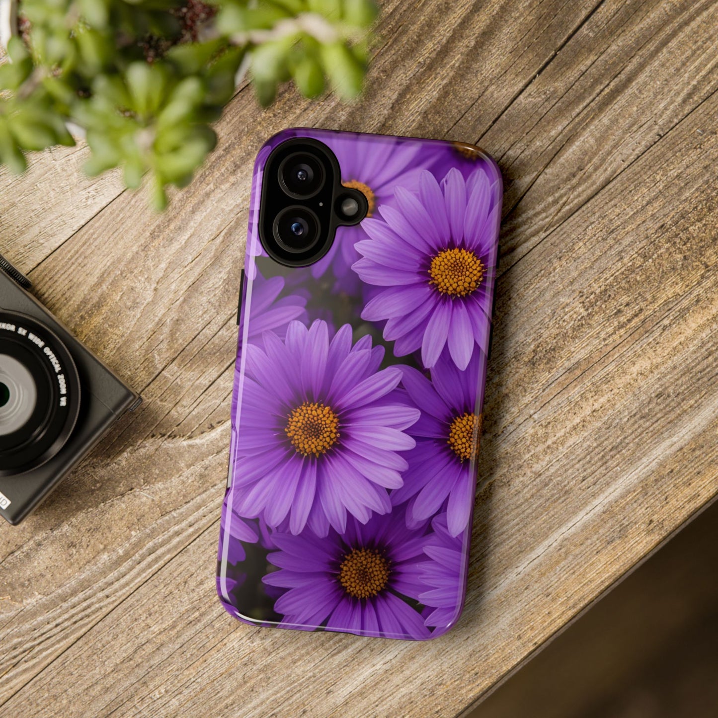 Purple Daisy Tough Case, Floral Phone Case, Durable Mobile Cover, Gift for Her, Everyday Use, Spring Accessories