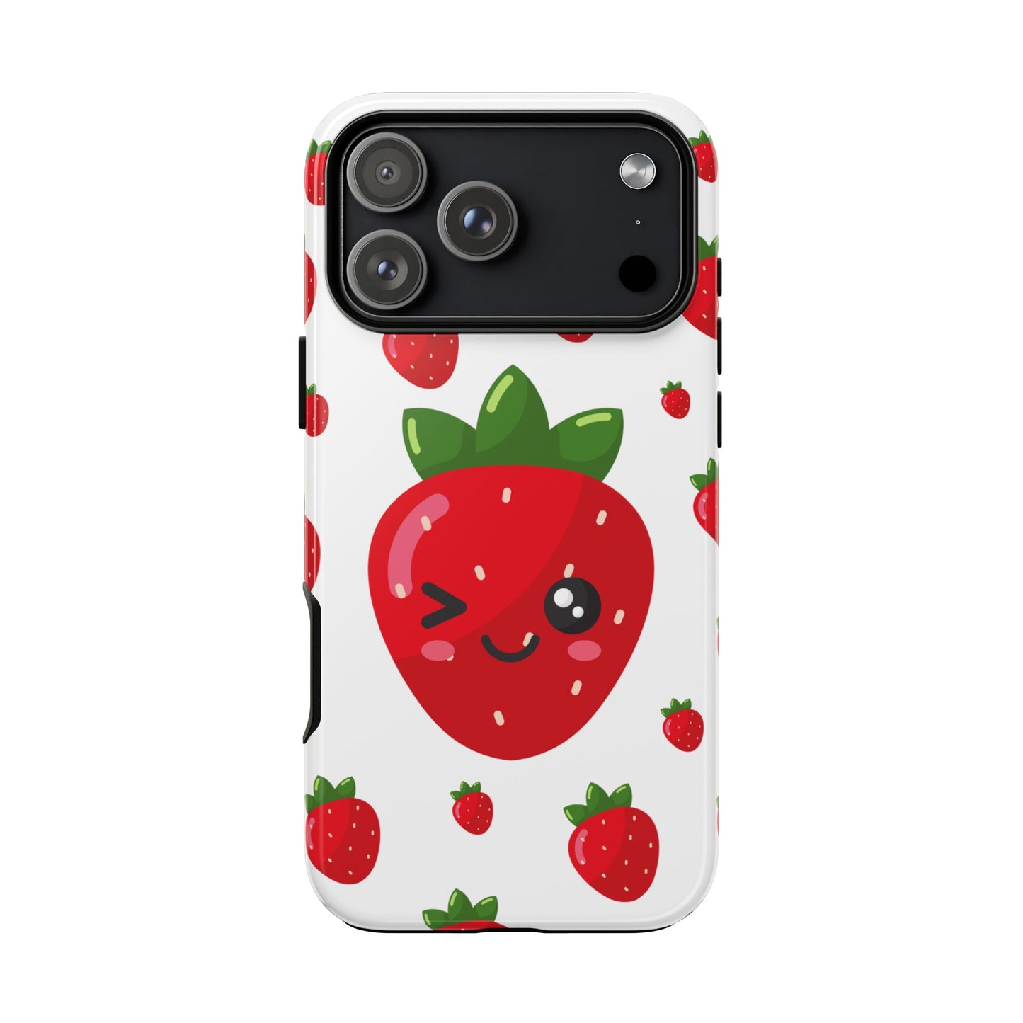 Kawaii Strawberry Phone Case - Cute Fruit Phone Cover, Fun Gift for Teens, Spring Accessory, Durable Tough Cases