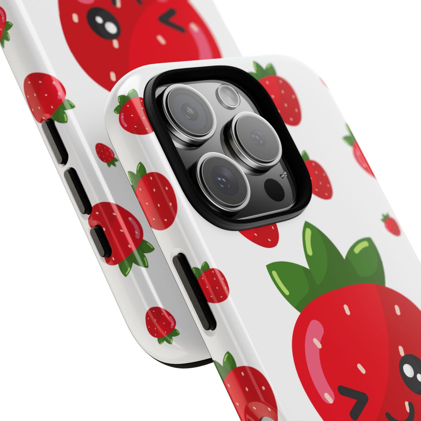 Kawaii Strawberry Phone Case - Cute Fruit Phone Cover, Fun Gift for Teens, Spring Accessory, Durable Tough Cases