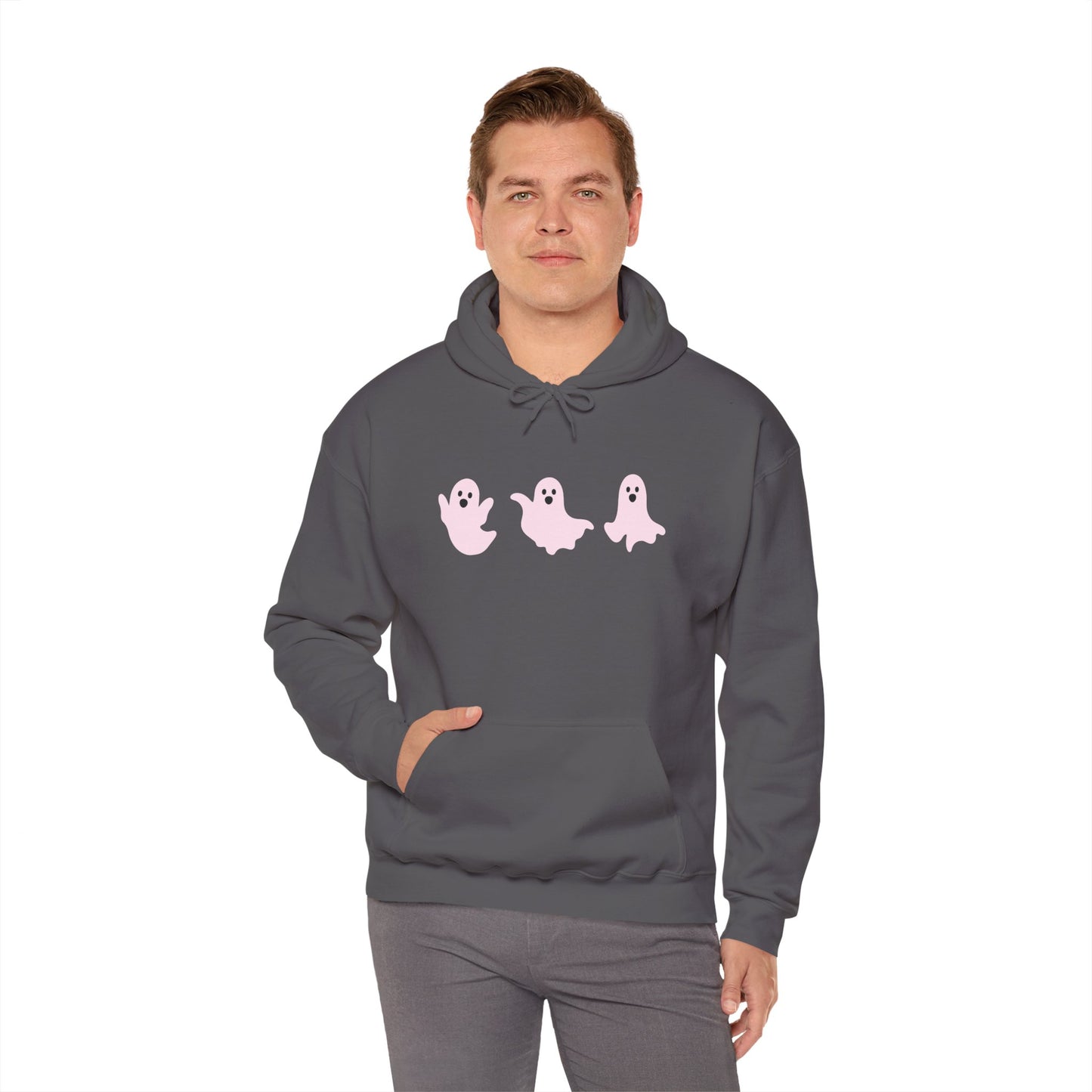 Cute Pink Ghosts Unisex Sweatshirt, Halloween Hoodie, Cozy Fall Apparel, Spooky Gift for Friends, Trendy Casual Wear