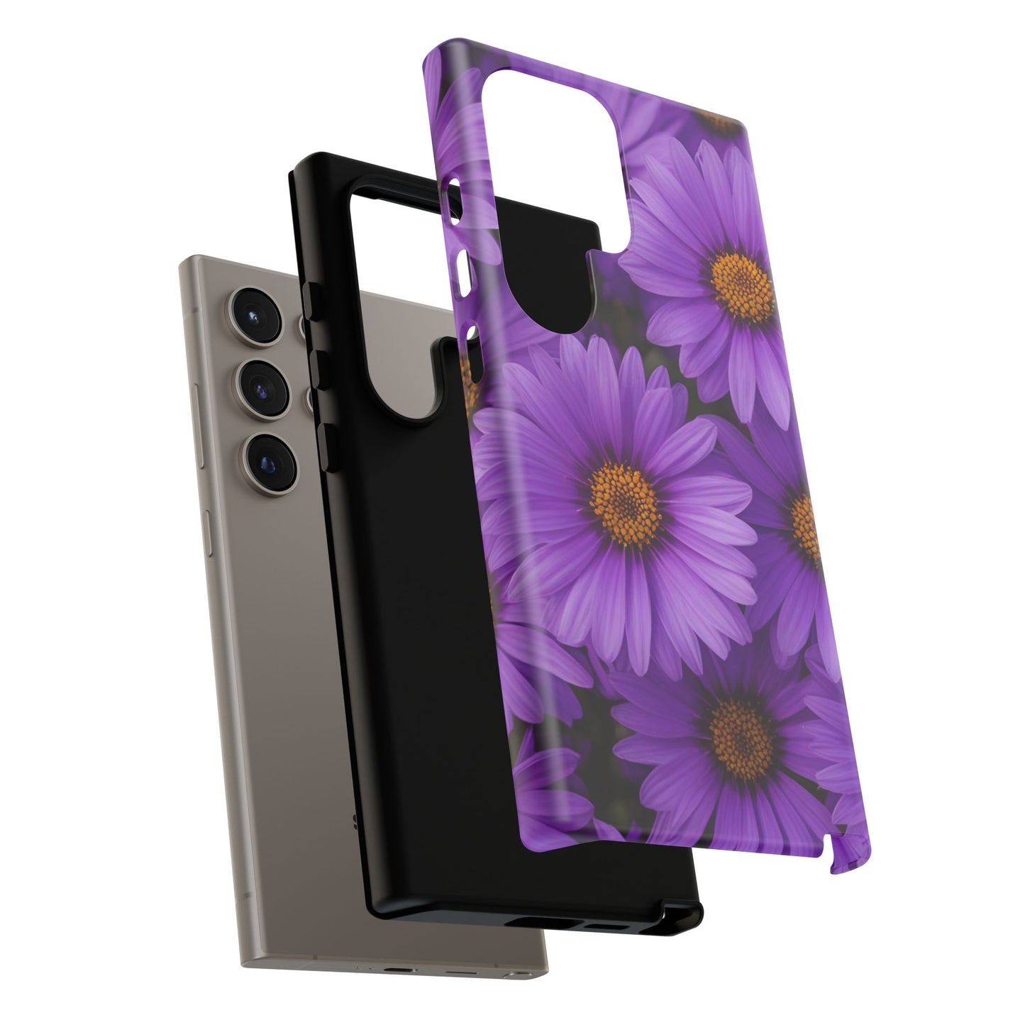 Purple Daisy Tough Case, Floral Phone Case, Durable Mobile Cover, Gift for Her, Everyday Use, Spring Accessories