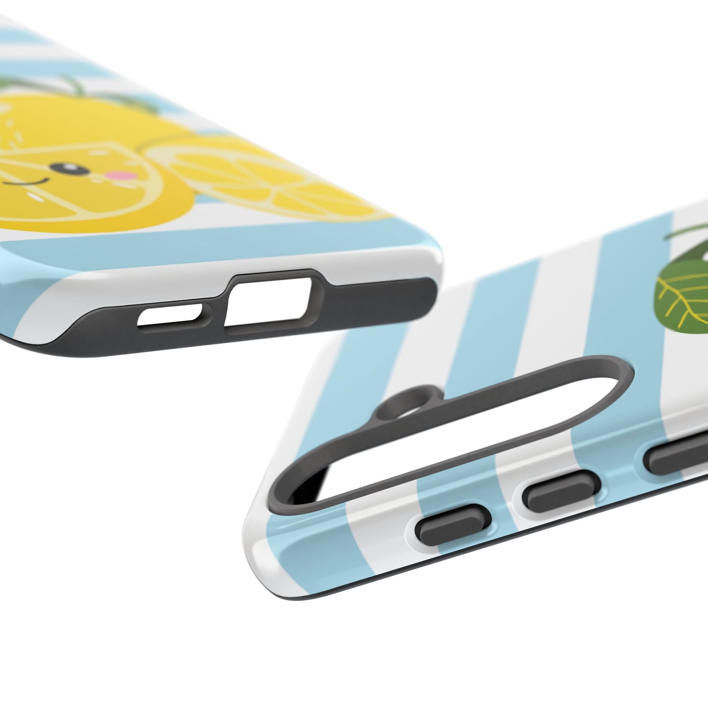 Striped Lemon Phone Case - Tough Cases, Fruit Design, Fun iPhone Cover, Summer Accessories, Bright Phone Protection