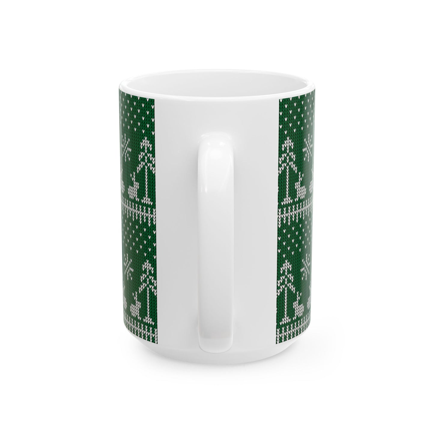 Green Knitted Bunny Holiday Mug