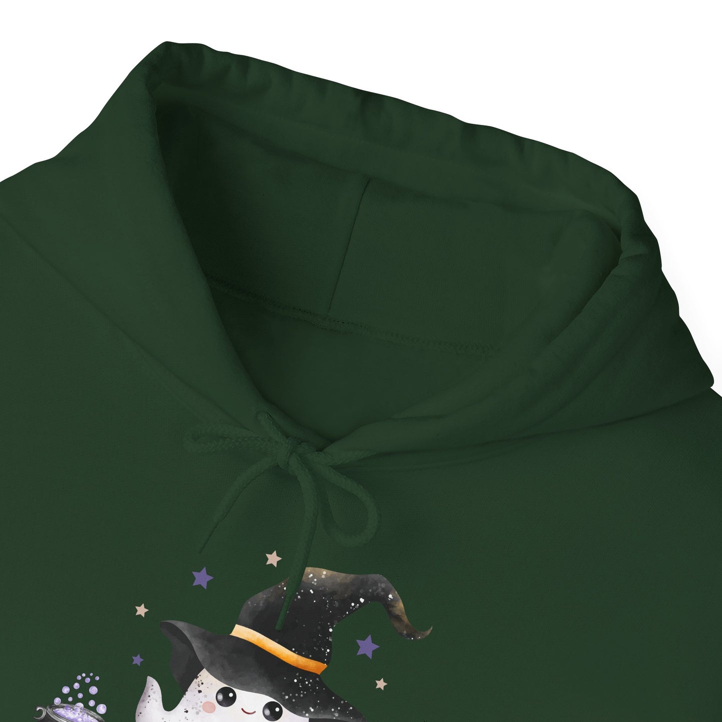Cute Ghost Witch Halloween Sweatshirt, Cozy Hooded Sweatshirt, Spooky Fall Apparel, Unisex Halloween Clothing, Holiday Gift
