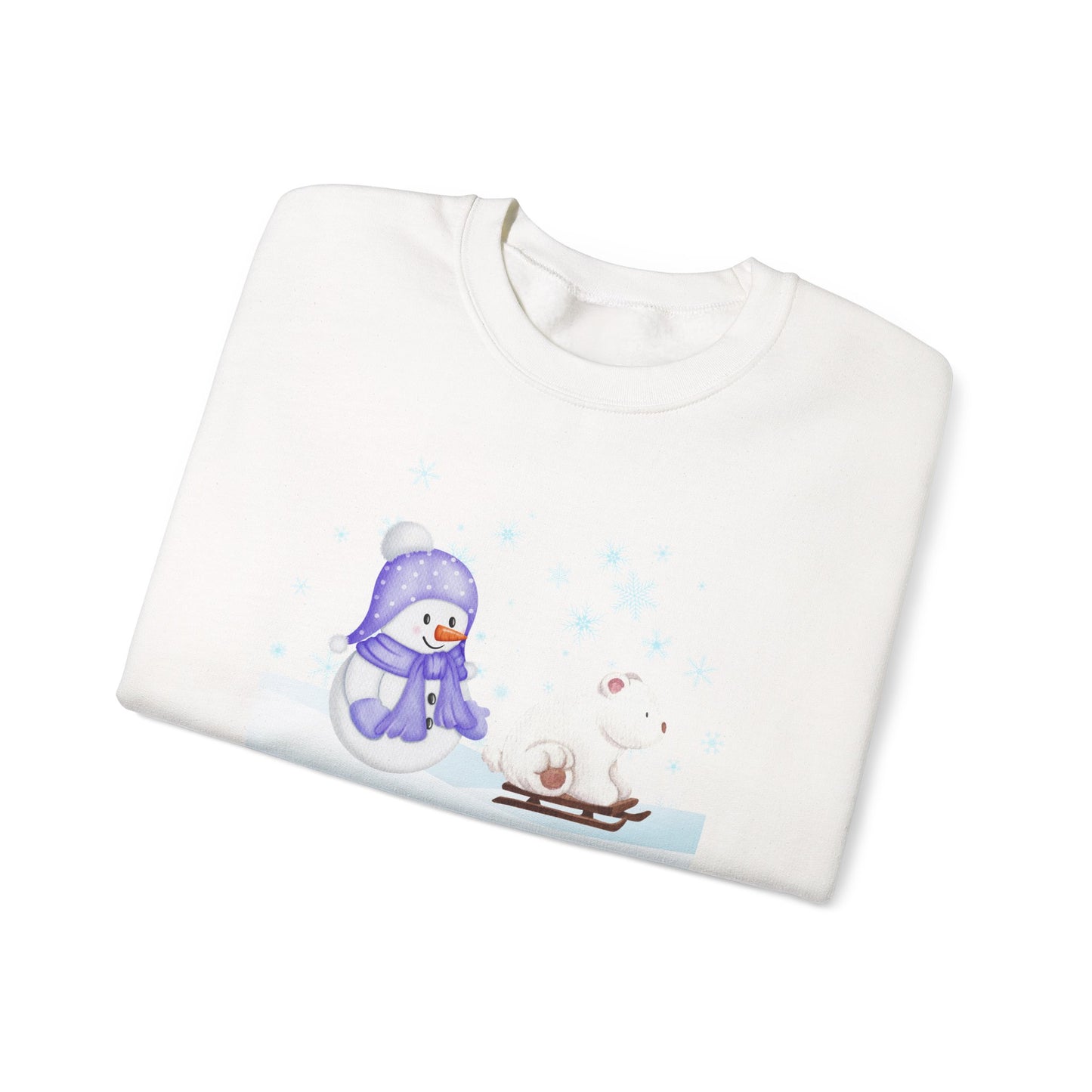Let It Snow Sweatshirt, Cute Snowman and Polar Bear Winter Scene | Cozy Holiday Crewneck for Christmas an Winter Lovers
