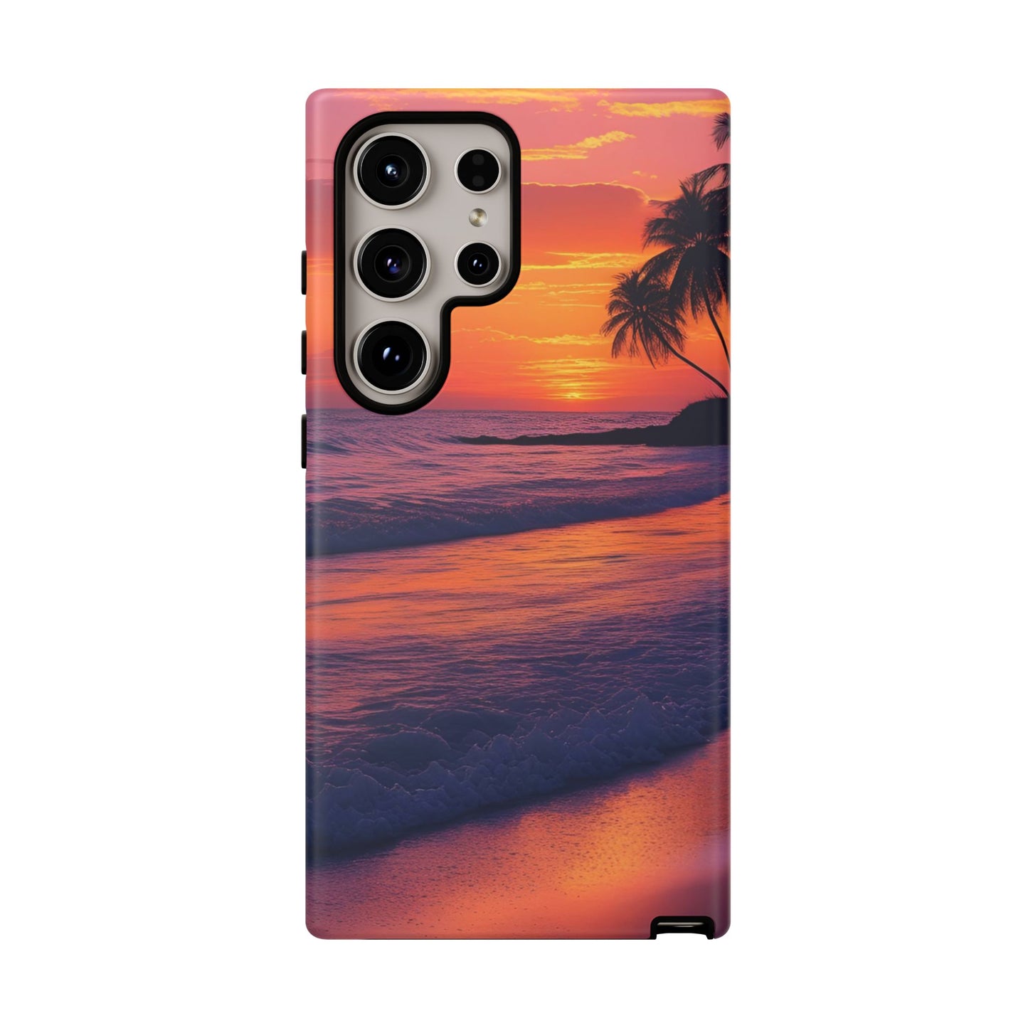 Palm Beach Sunset Design, Beach Lovers Gift, Relaxing Phone Cover, Tropical Hard Case, Protective Shell, Summer Vibes